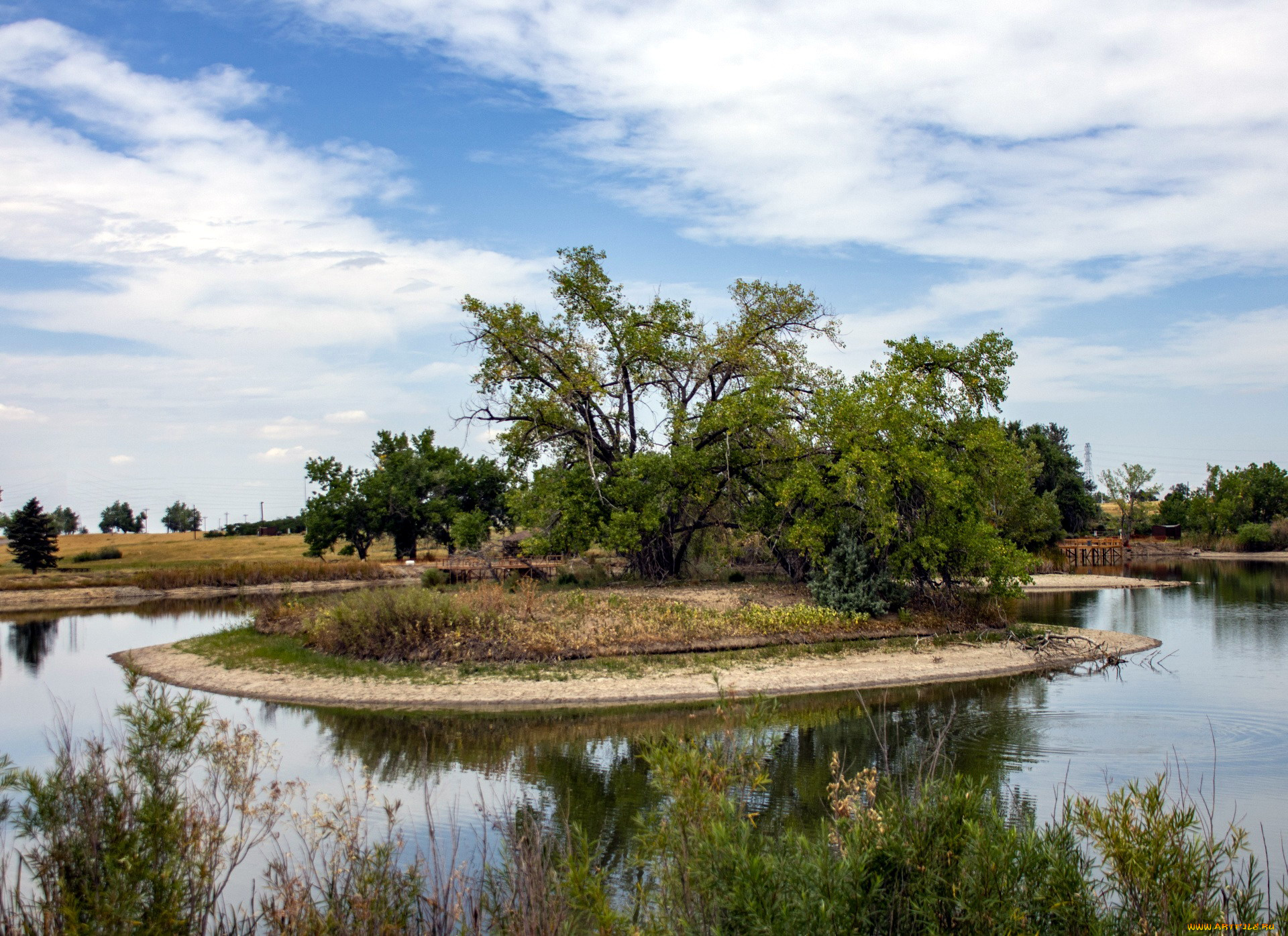 природа, реки, озера, остров, озеро