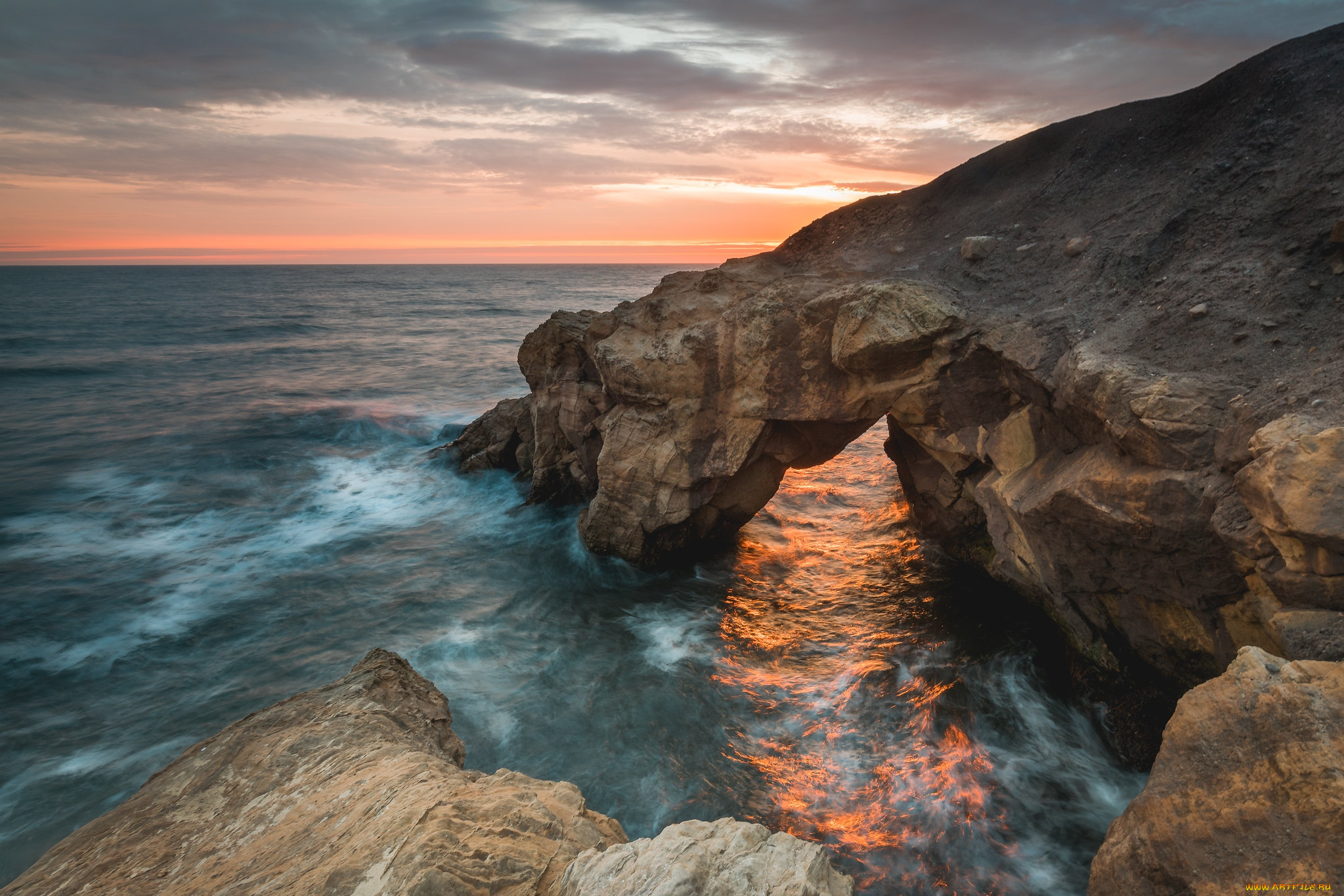 природа, побережье, простор