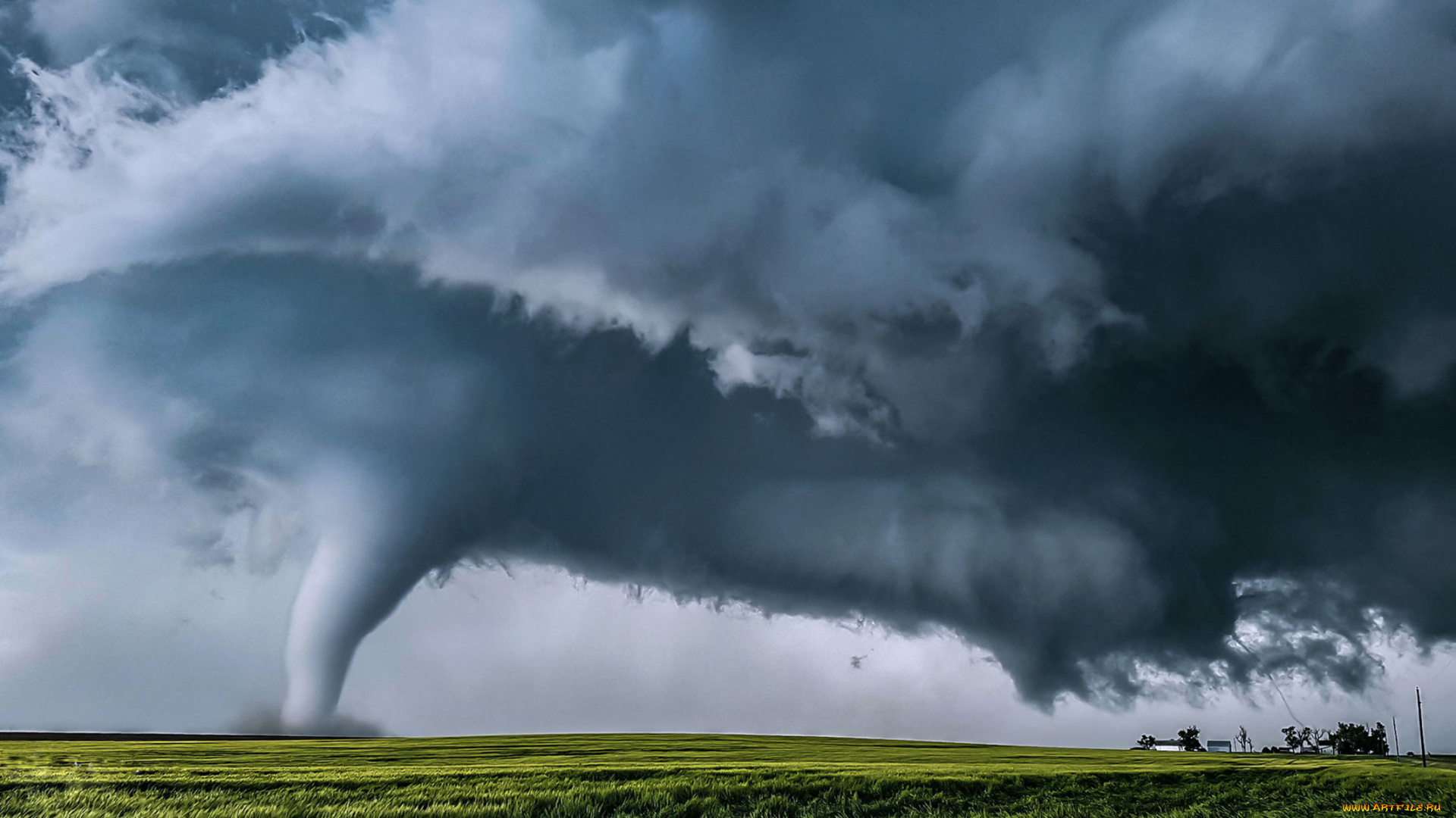 природа, стихия, торнадо, смерч, буря, небо, горизонт, ветер, ураган, бедствие, облака, непогода, дождь, ливень, чёрные