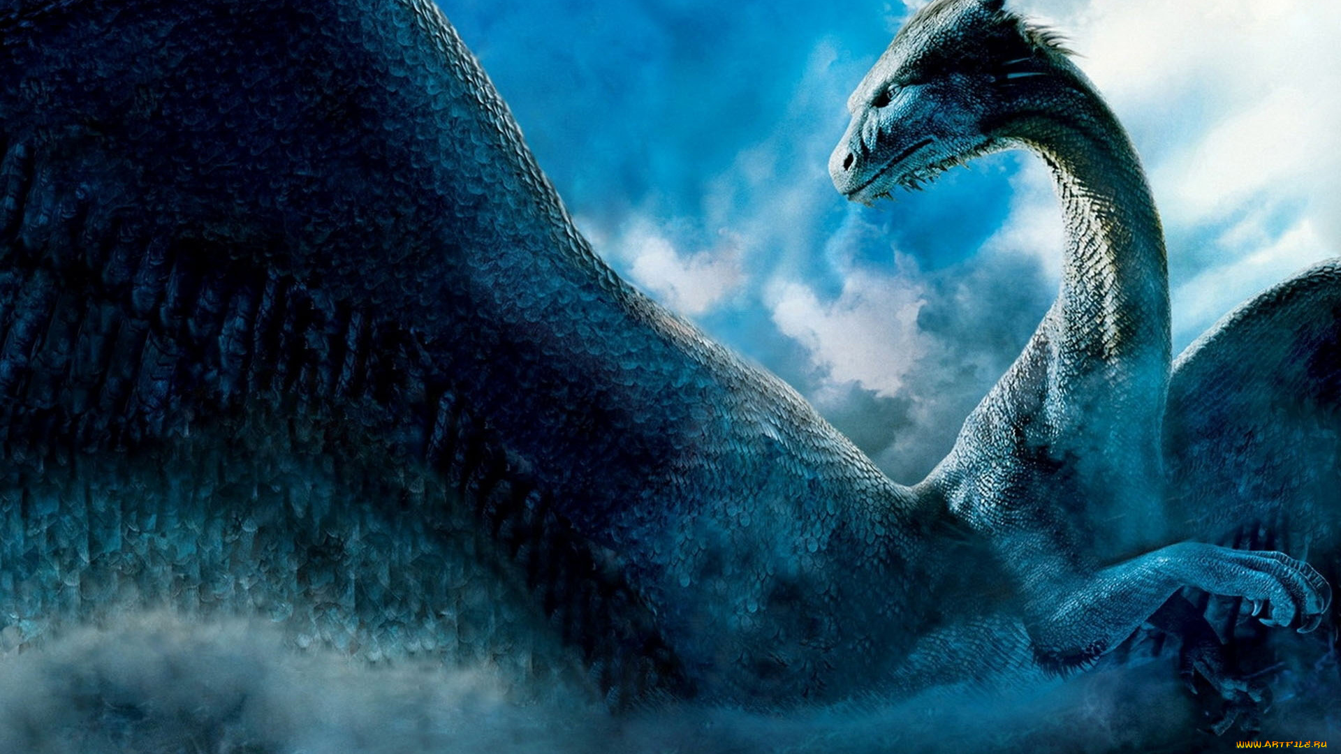 фэнтези, драконы, дракон, синий