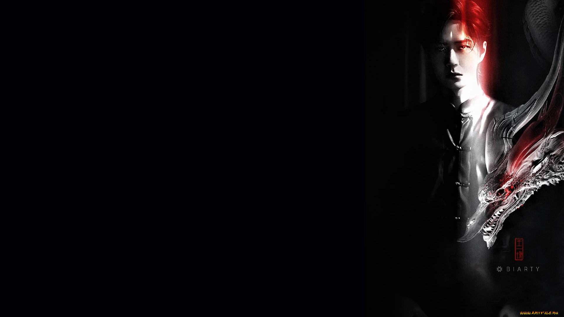 рисованное, люди, актер, дракон