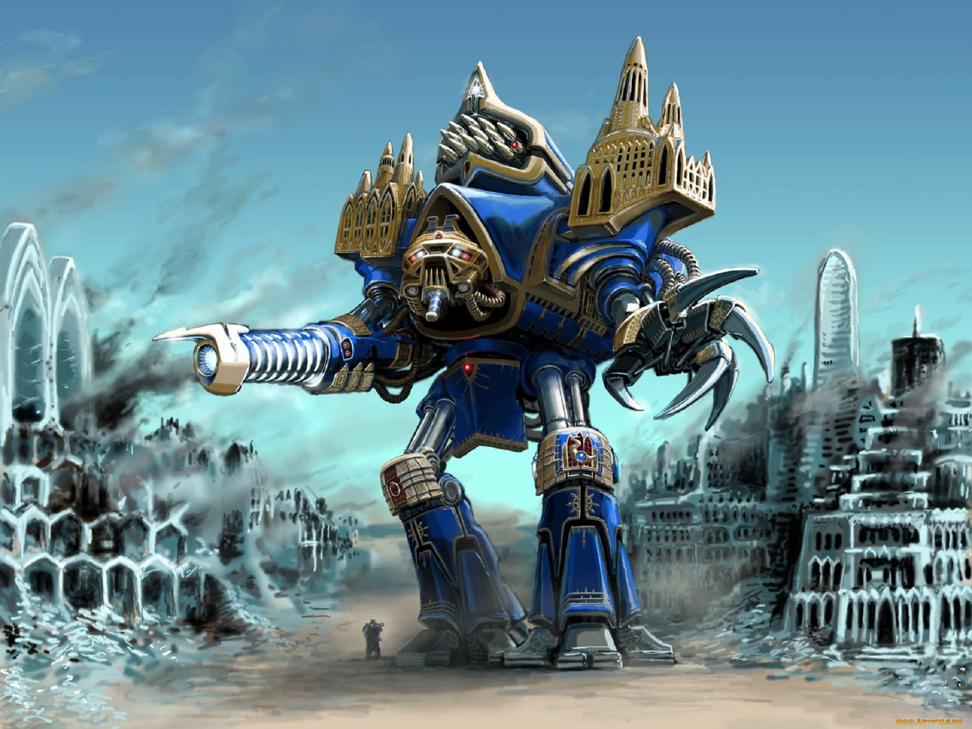 видео, игры, warhammer, 40k, робот, оружие, дома