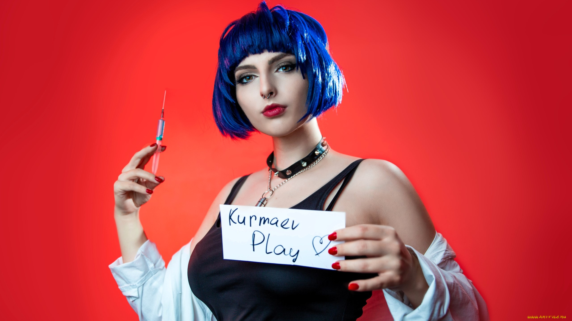 девушки, анастасия, волкова, , svizee, образ, косплей, наряд, костюм, табличка, шприц, майка, халат