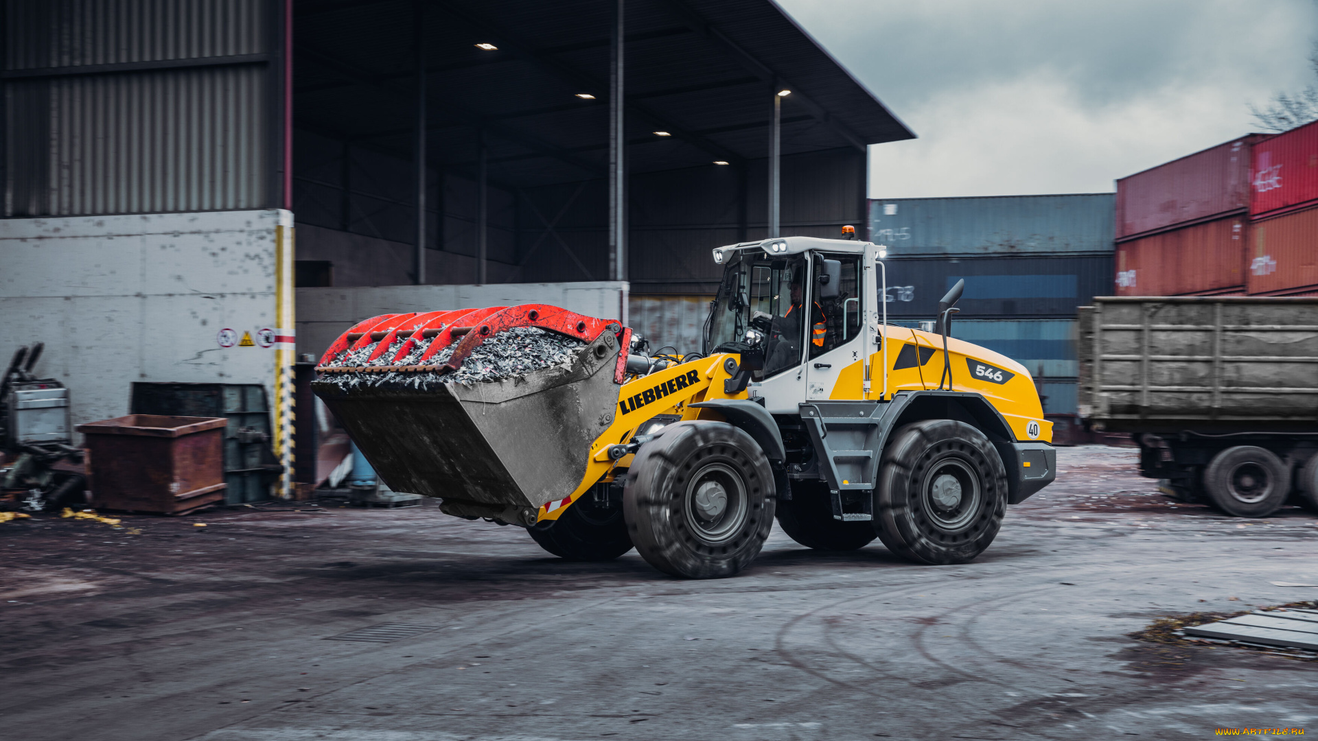 техника, фронтальные, погрузчики, liebherr