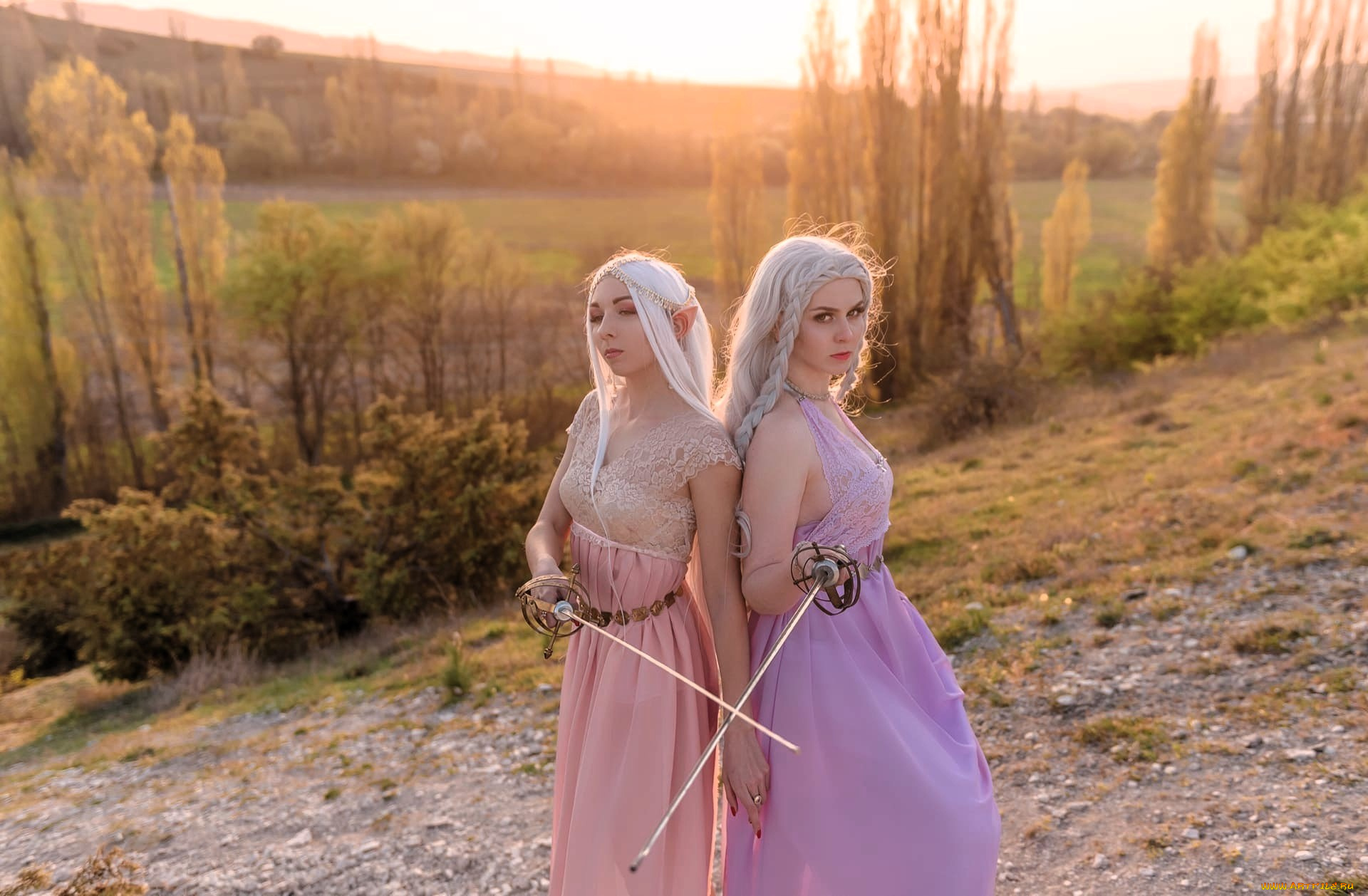 девушки, ольга, кожевникова, , lady, bell, образы, костюм, наряды, костюмы, ушки, оружие, подруги, лес, осень