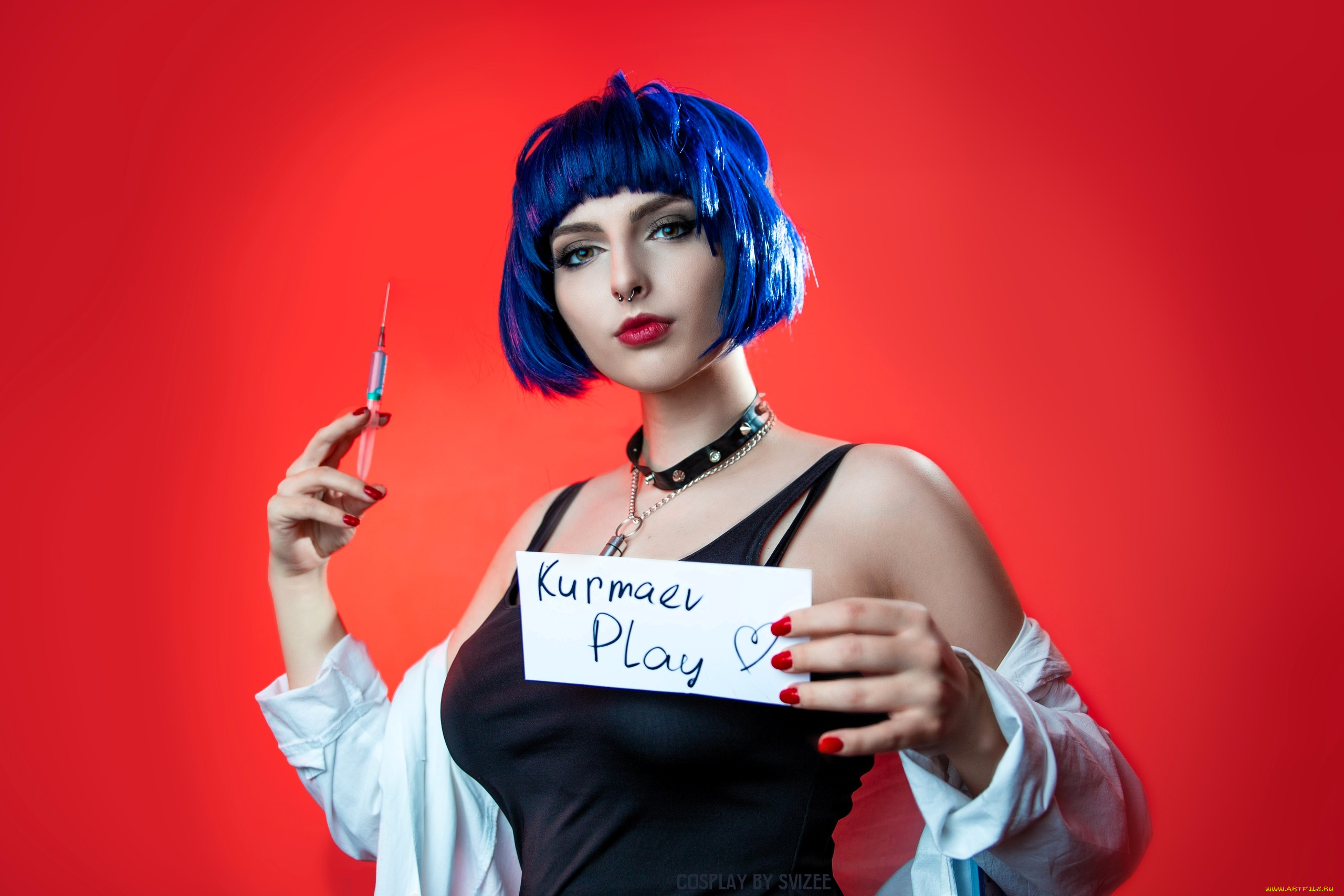 девушки, анастасия, волкова, , svizee, образ, косплей, наряд, костюм, табличка, шприц, майка, халат