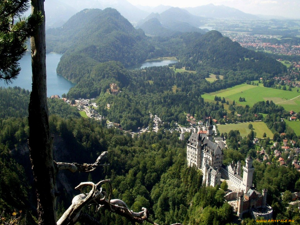 города, замок, нойшванштайн, германия
