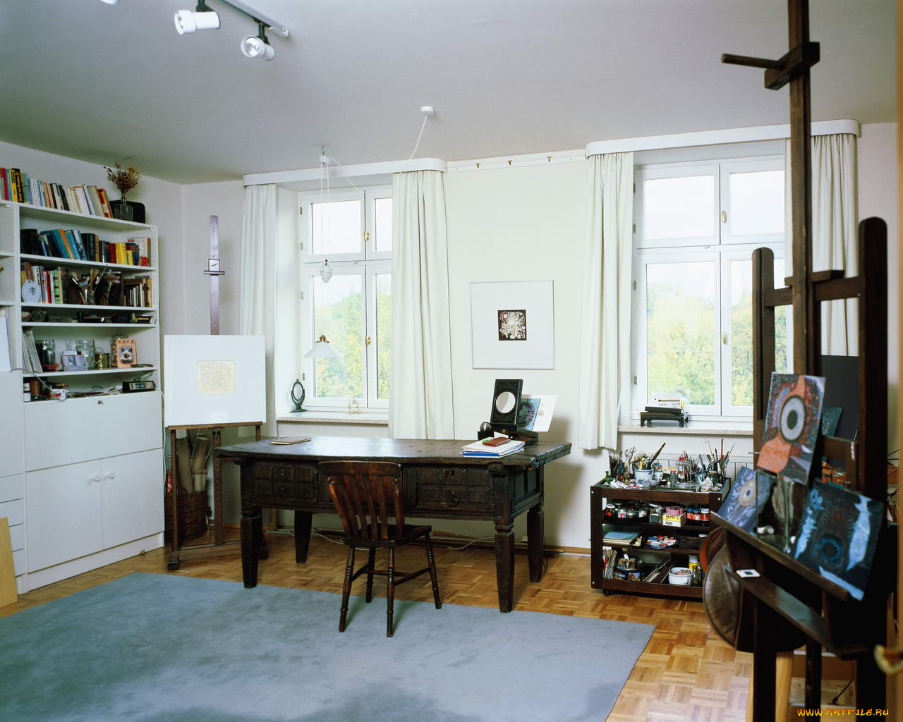 интерьер, кабинет, библиотека, офис