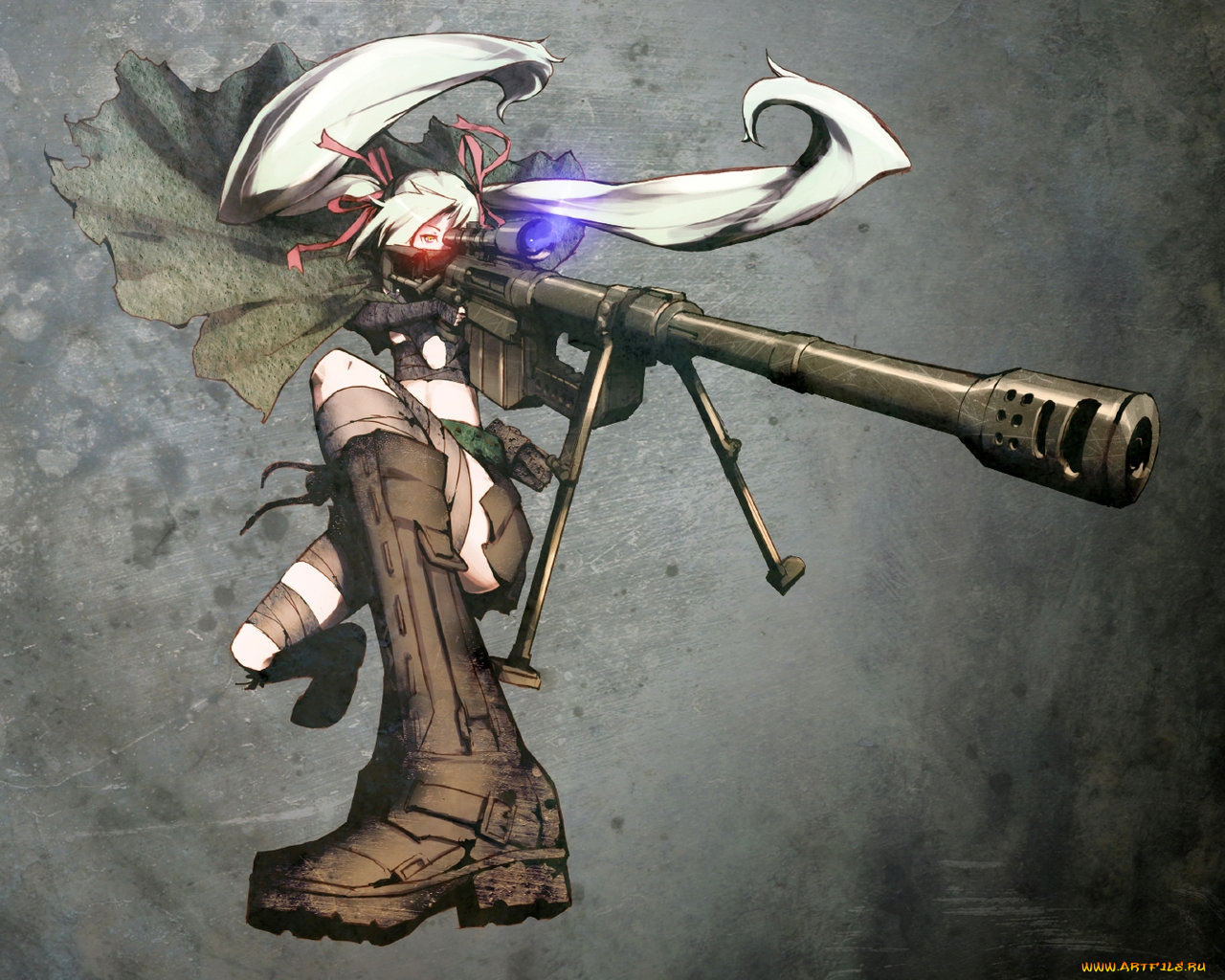 аниме, weapon, blood, technology