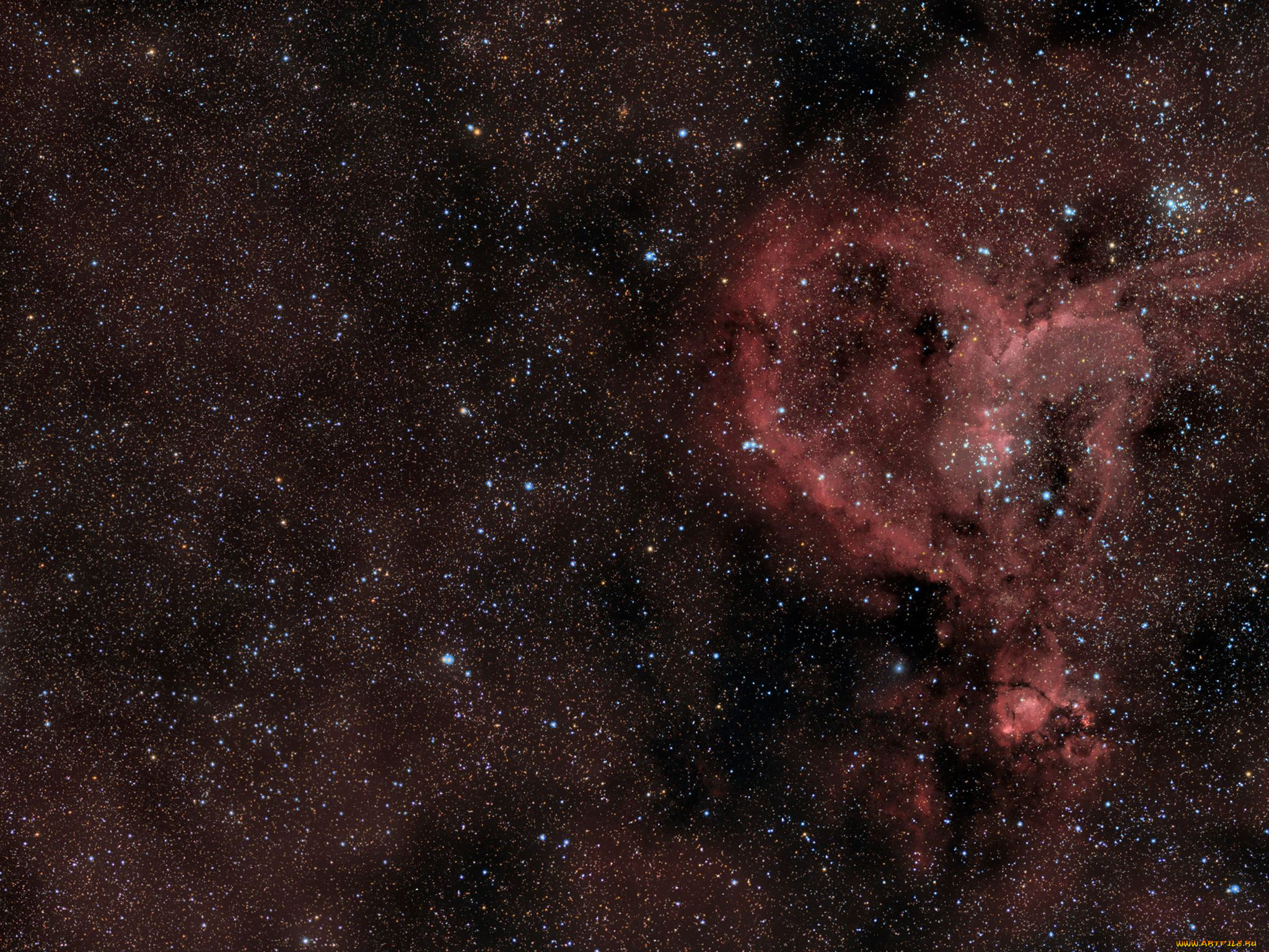 туманность, сердце, космос, галактики, туманности