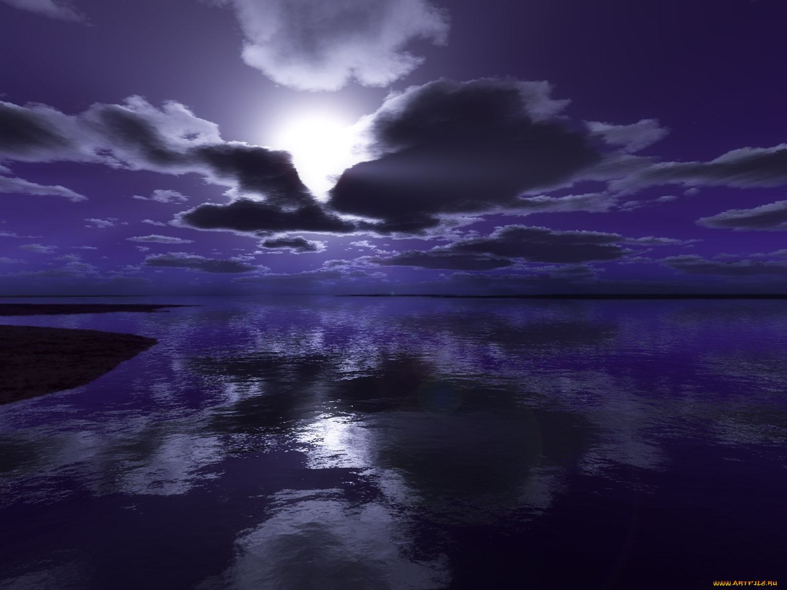 3д, графика, nature, landscape, природа, вечер, небо, море