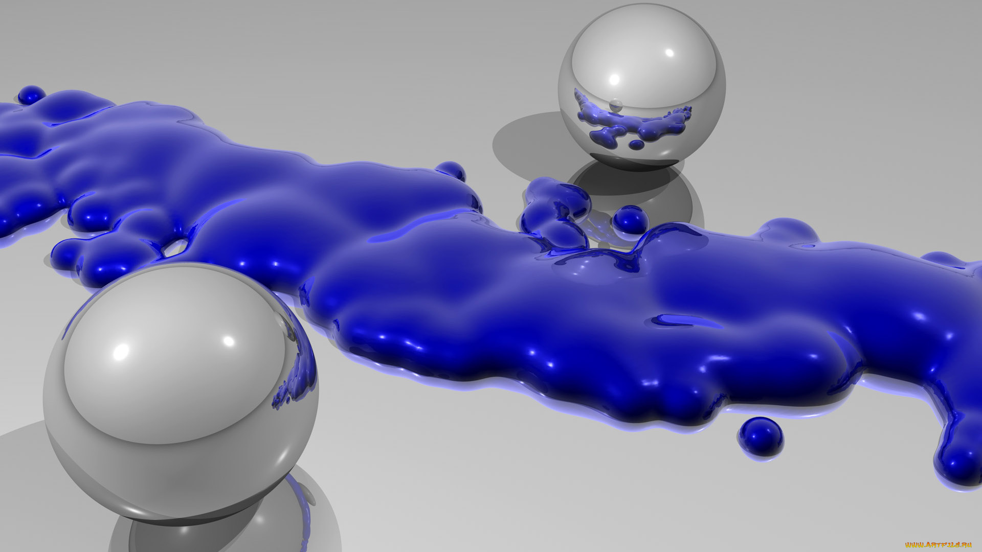 3д, графика, другое, серый, шары, фон