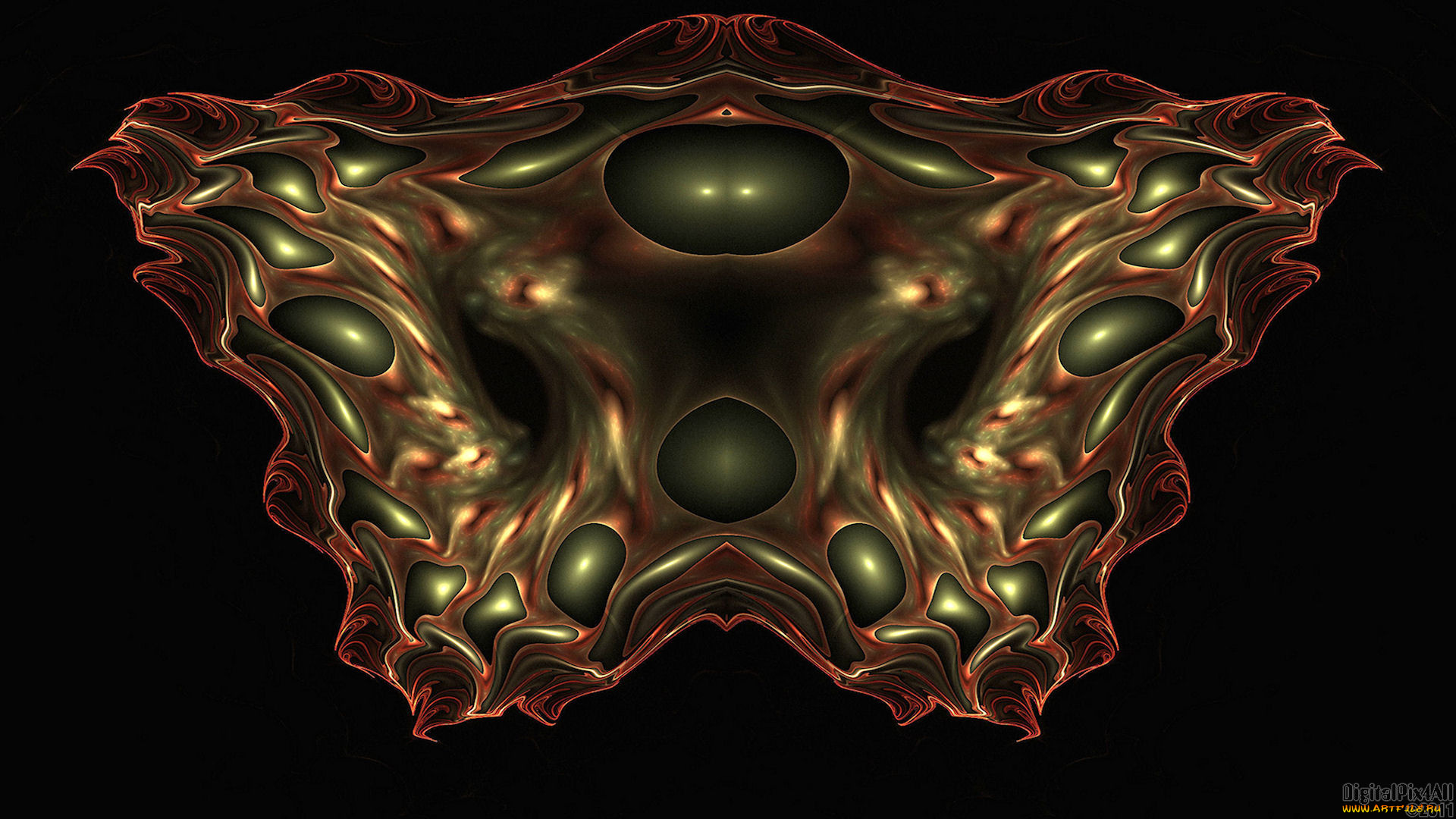 3д, графика, fractal, фракталы, тёмный, узор