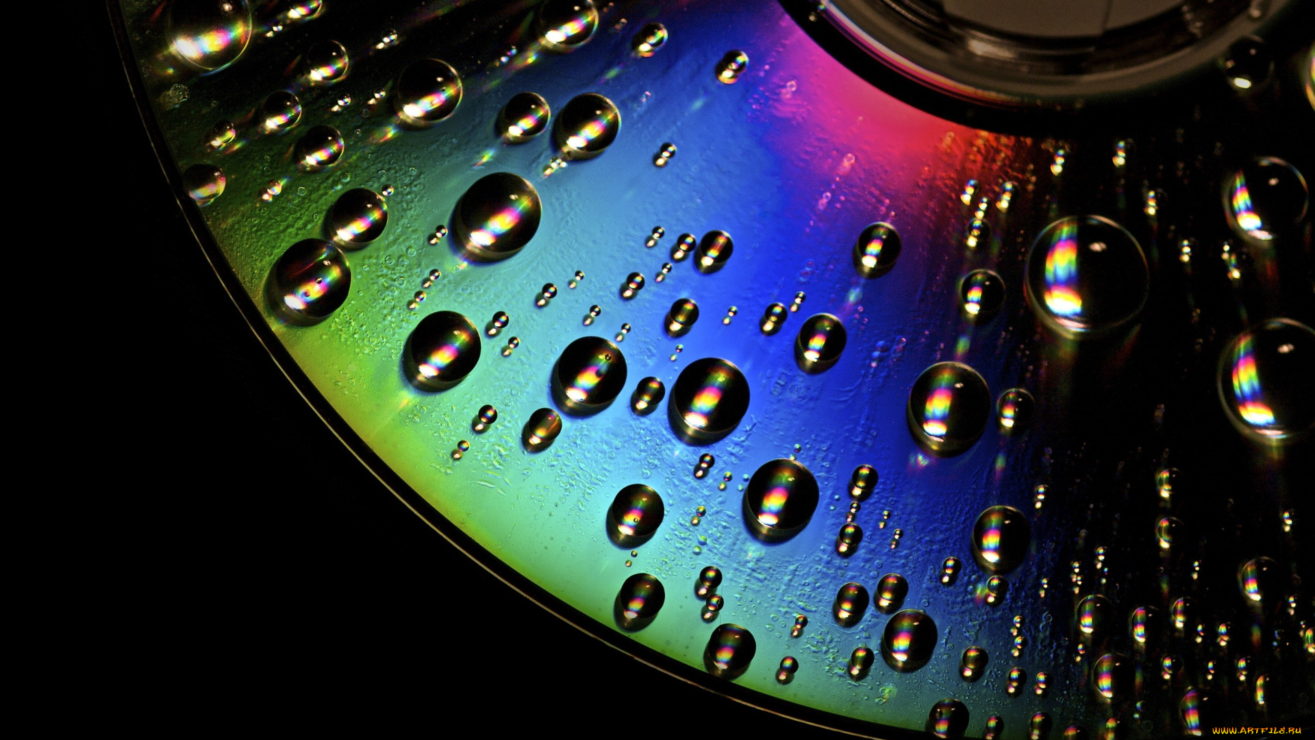 разное, капли, брызги, всплески, диск, радужный