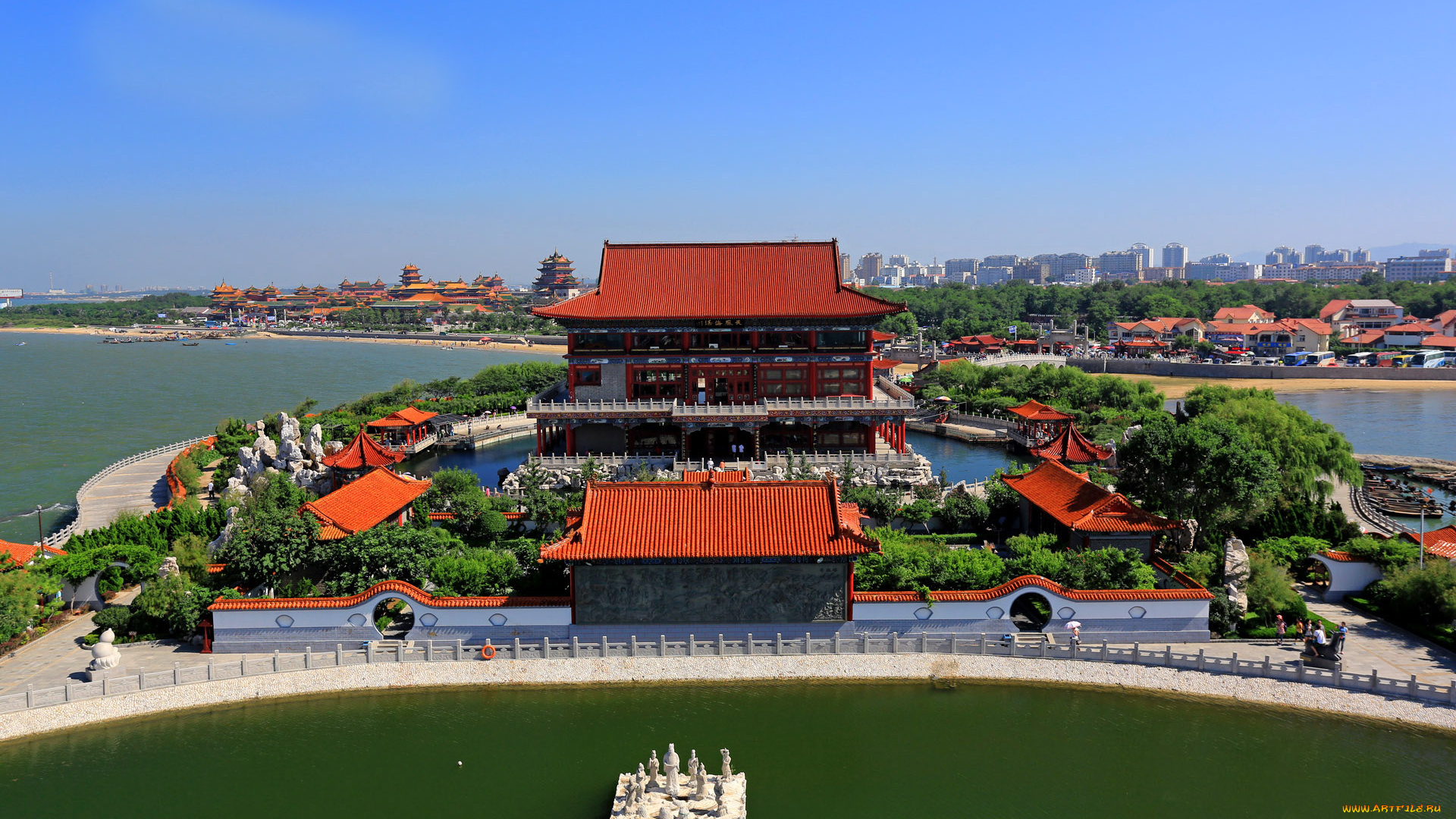 города, буддистские, другие, храмы, шаньдун, храм