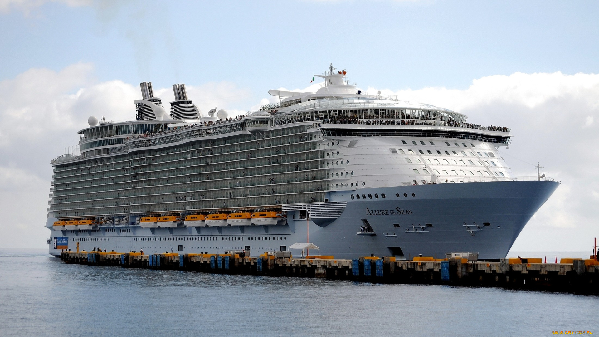 корабли, лайнеры, большой, причал, круиз