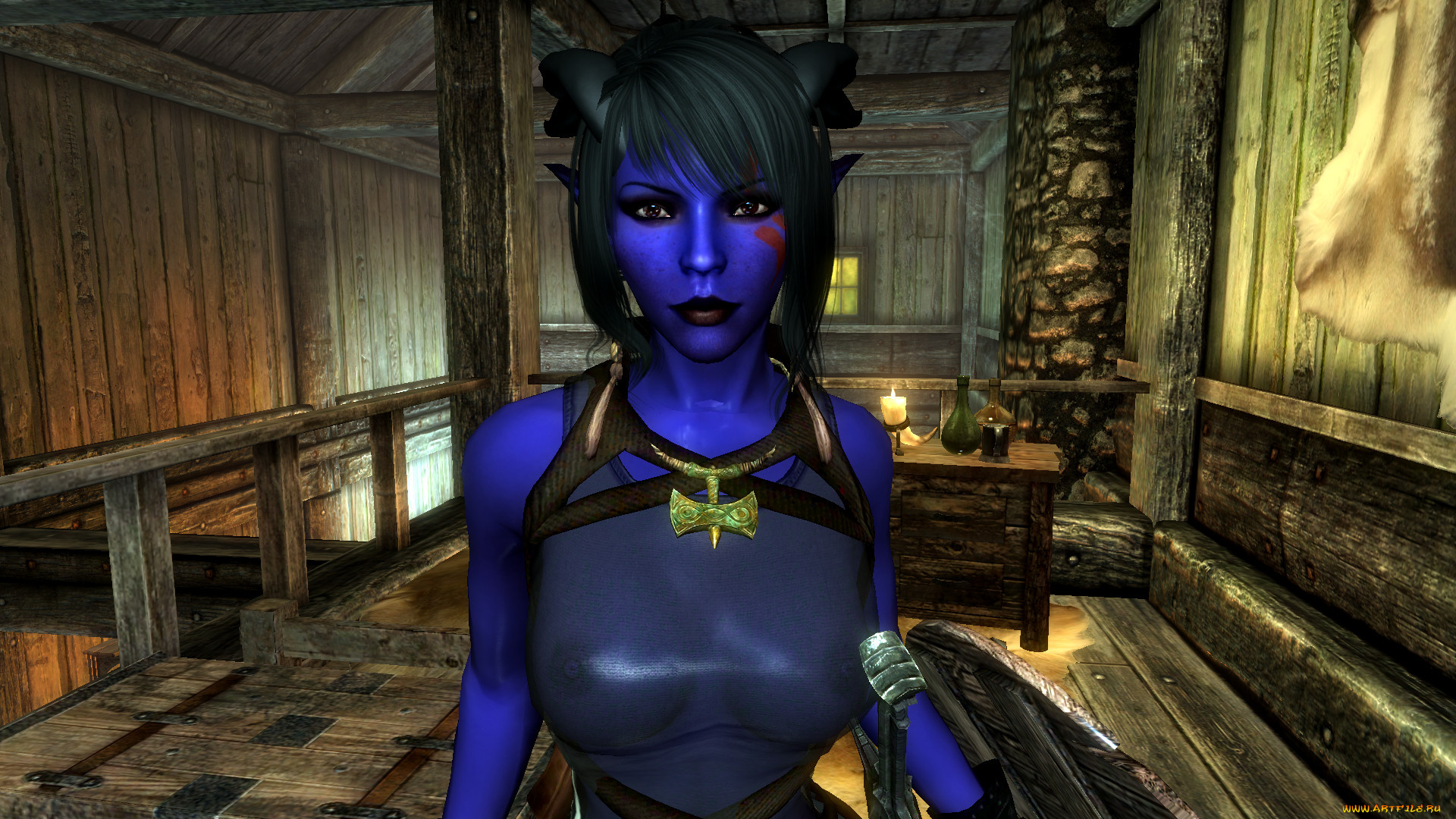 3д, графика, elves, эльфы, фея, свеча, стол, комната