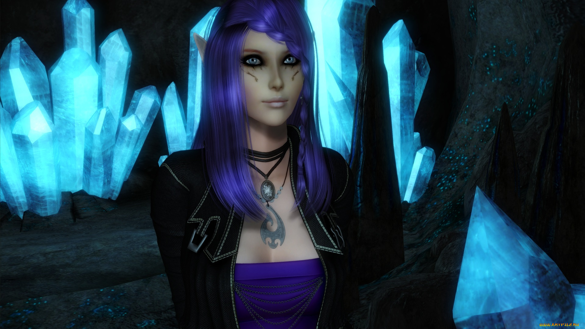 3д, графика, elves, эльфы, кристалы, фея