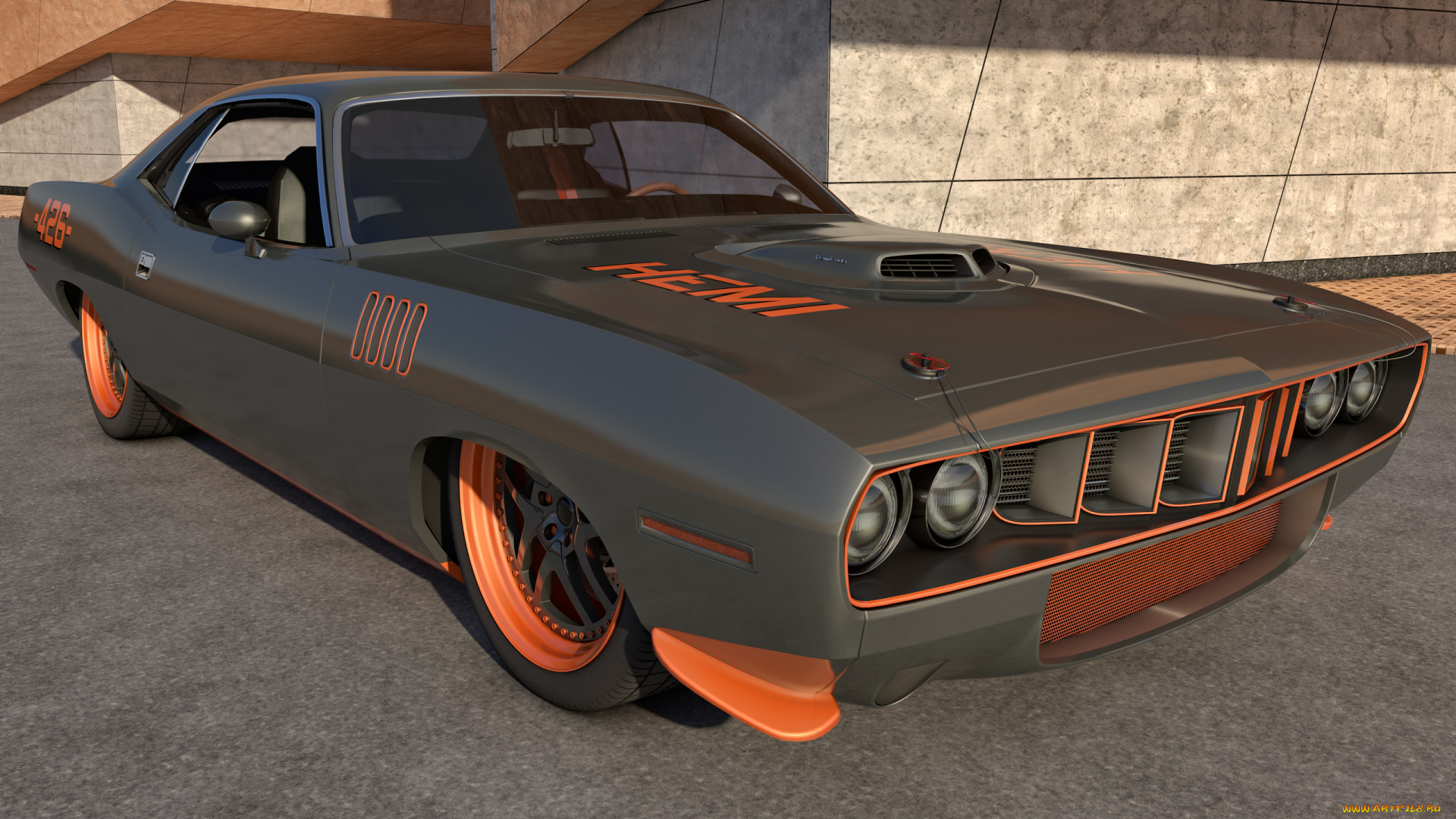 автомобили, 3д, plymouth, 1971