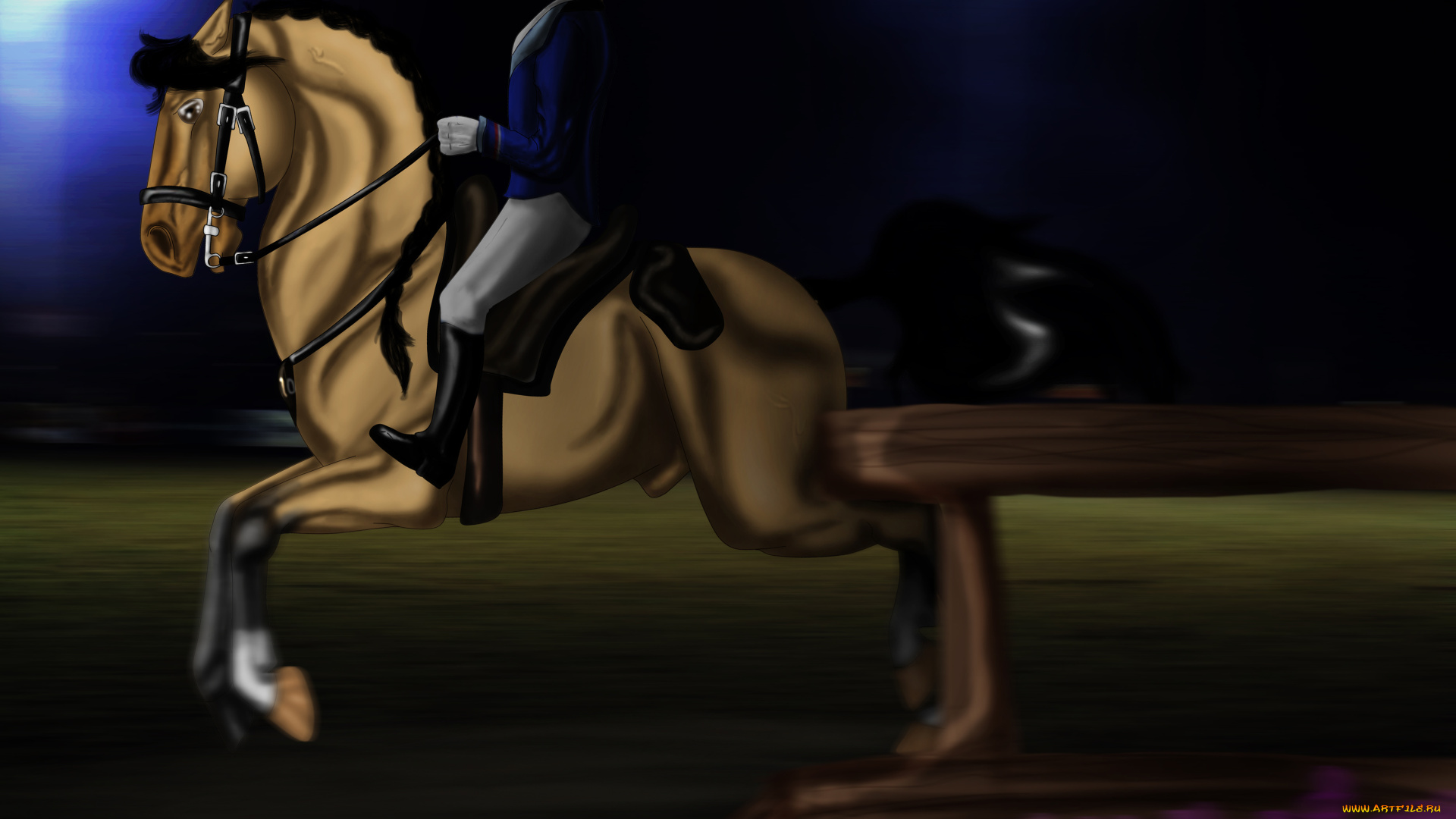 рисованные, животные, лошади, всадник, лошадь