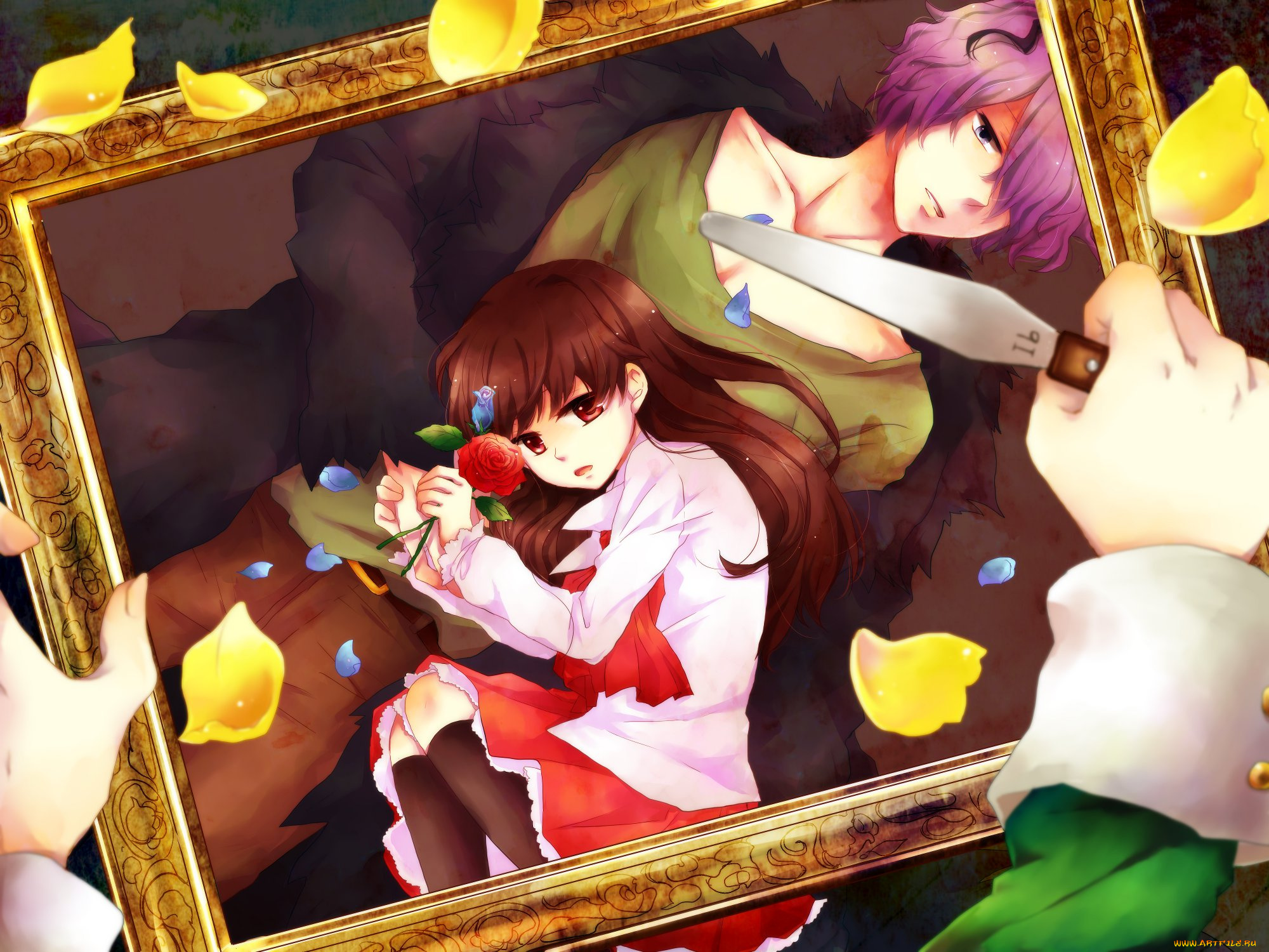 аниме, ib, garry, eve, mary