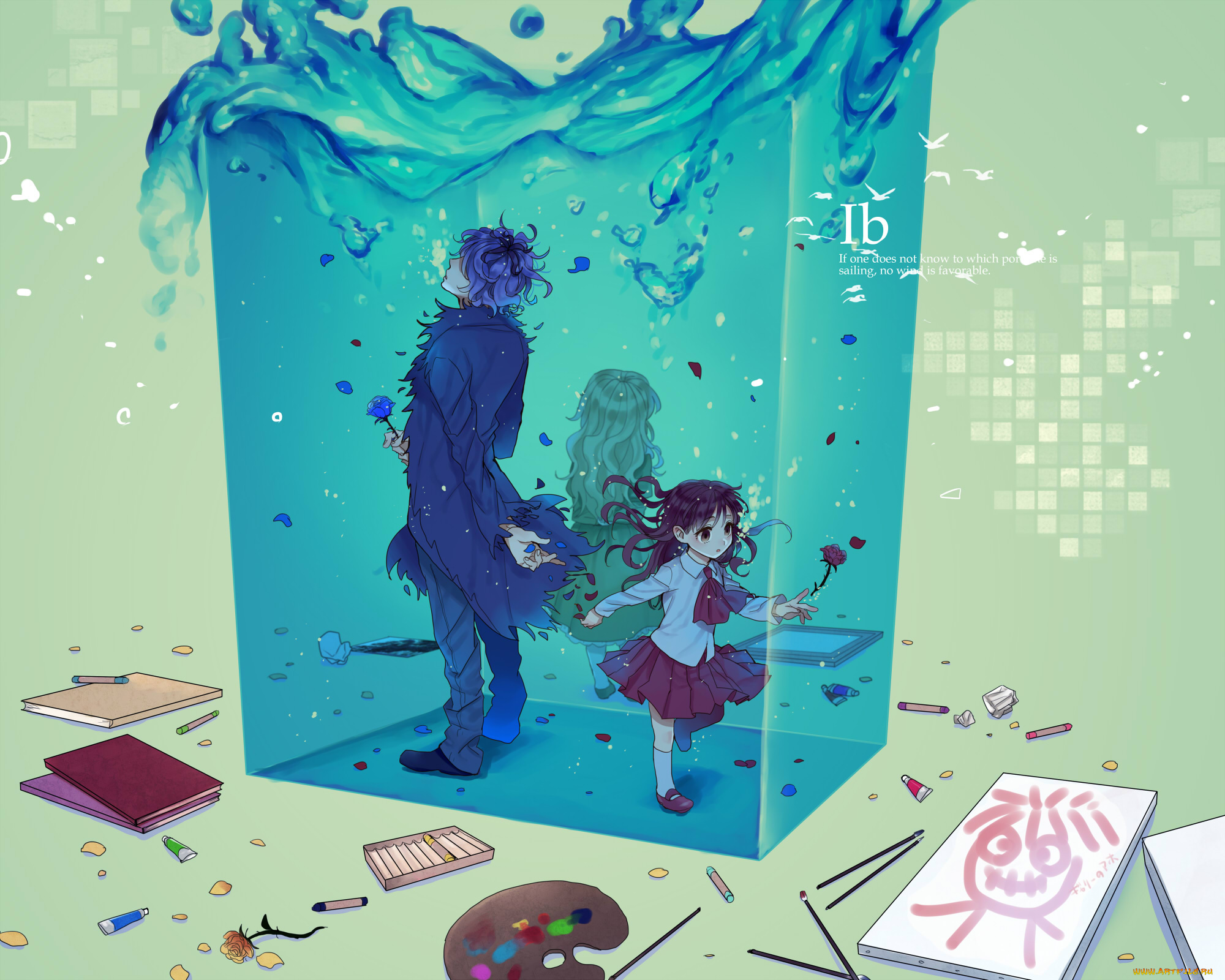 аниме, ib, garry, eve, mary