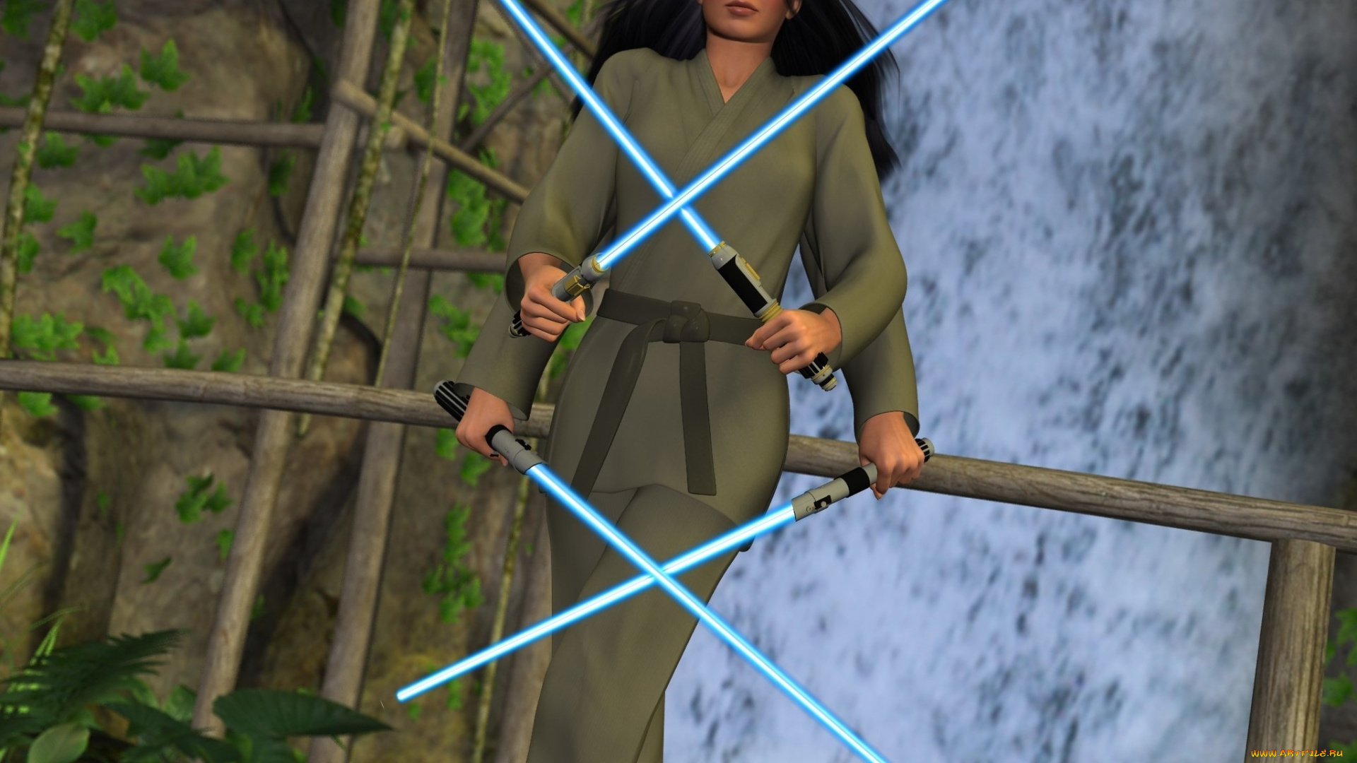 3д, графика, фантазия, , fantasy, взгляд, девушка, оружие