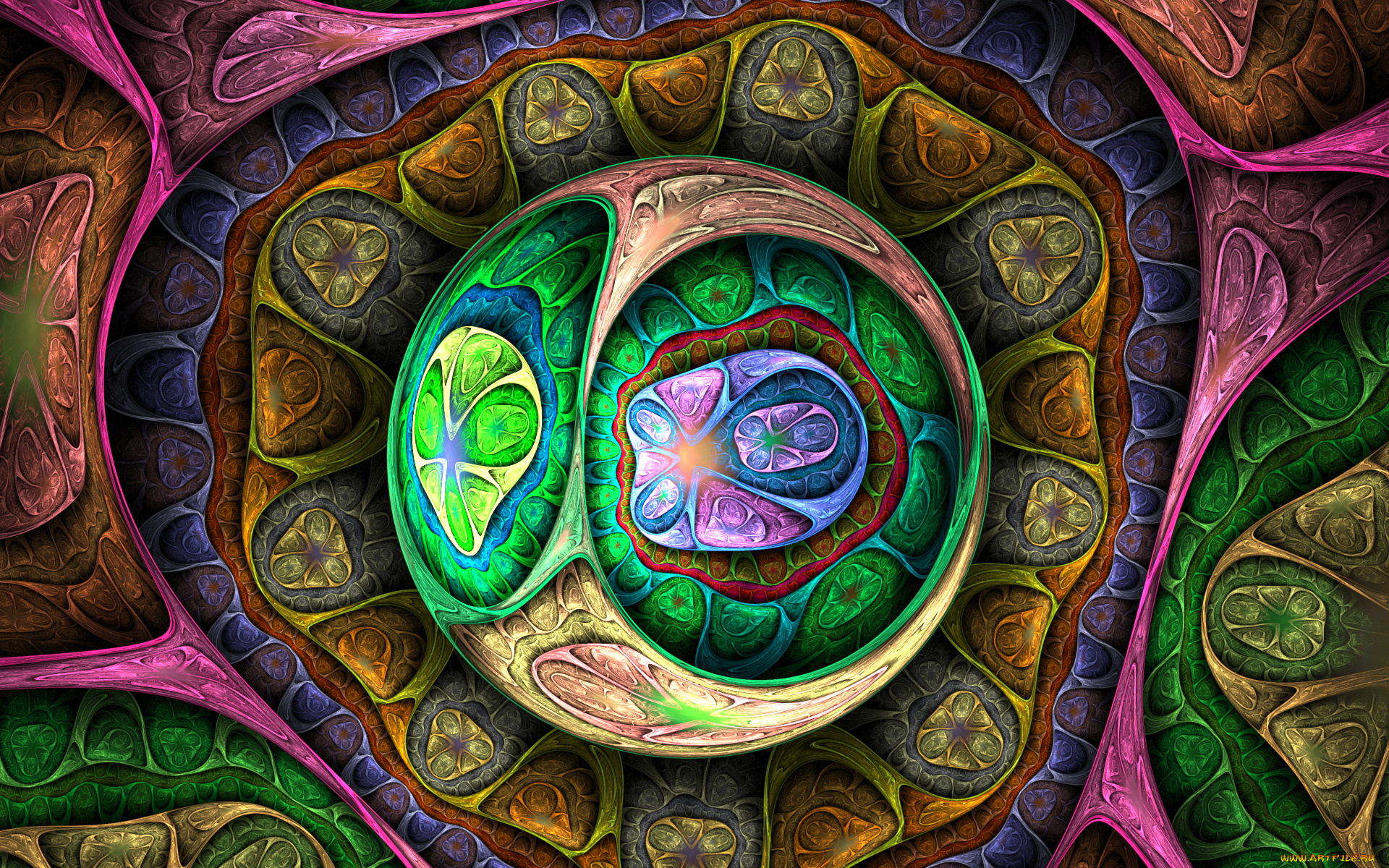 3д, графика, фракталы, , fractal, узор, цвета, фон