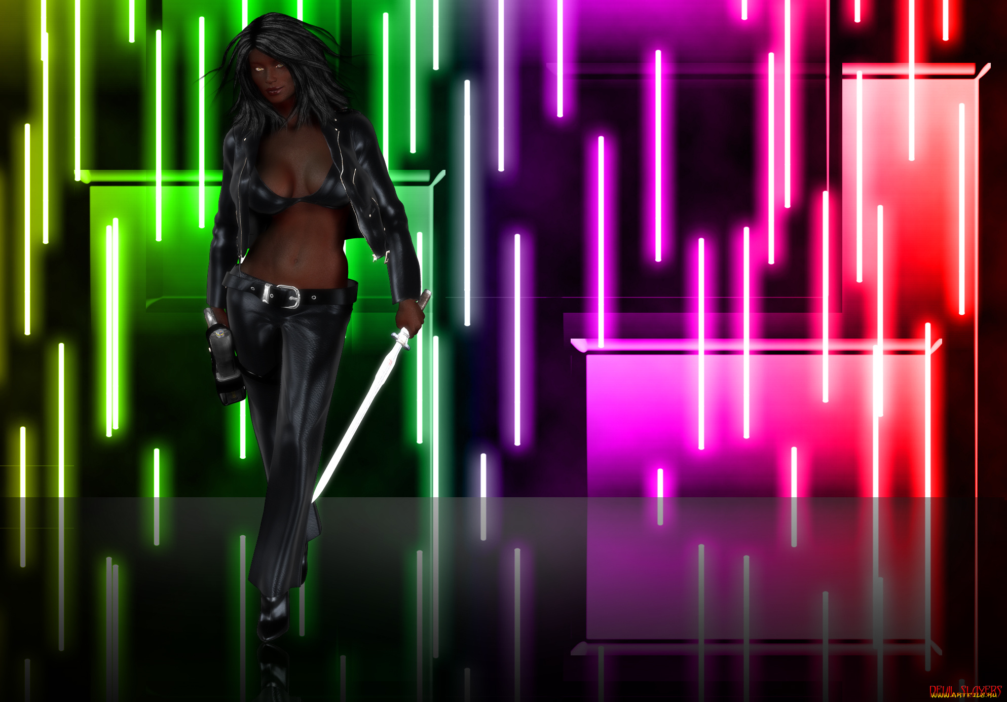 3д, графика, фантазия, , fantasy, меч, взгляд, девушка