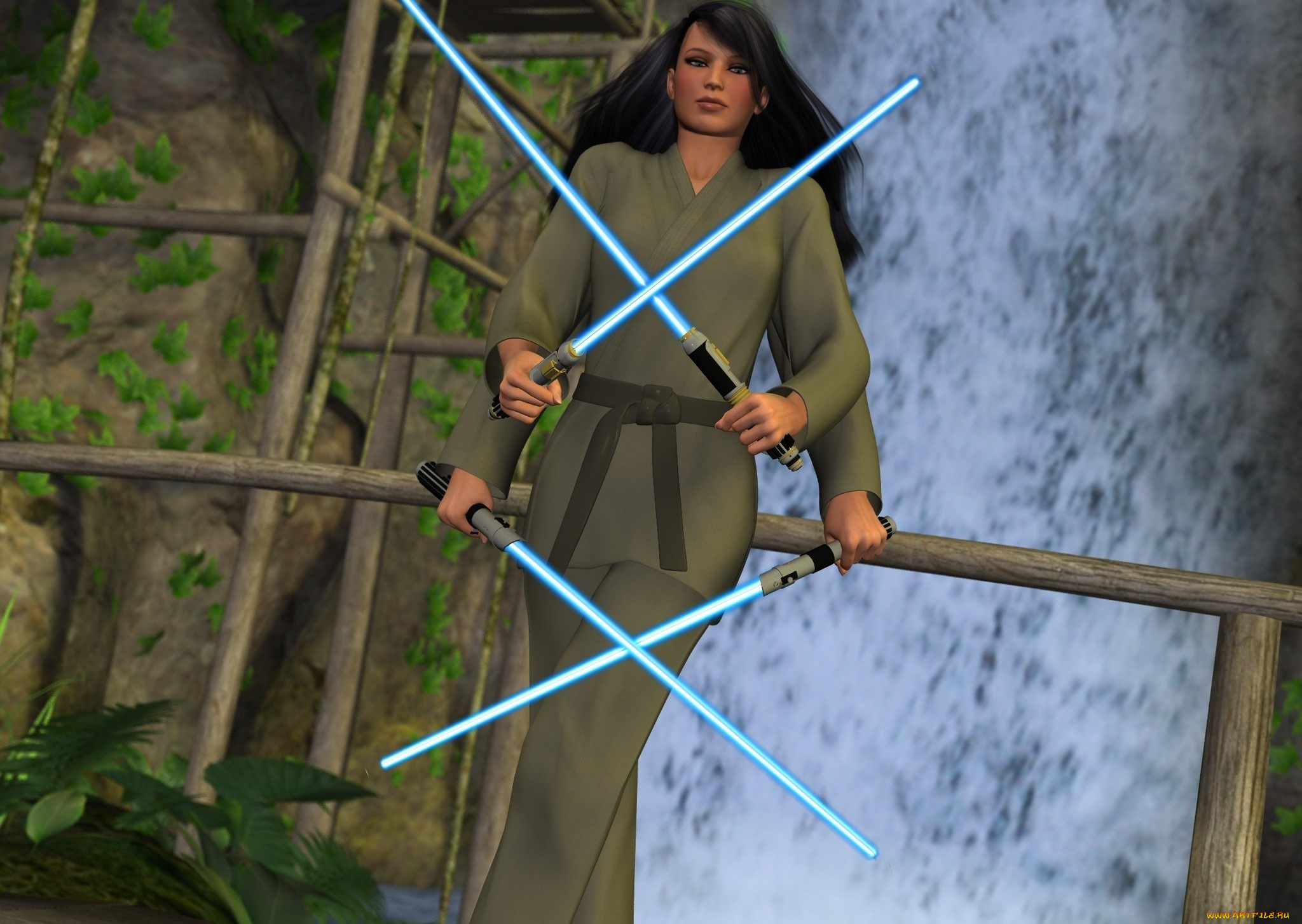 3д, графика, фантазия, , fantasy, взгляд, девушка, оружие