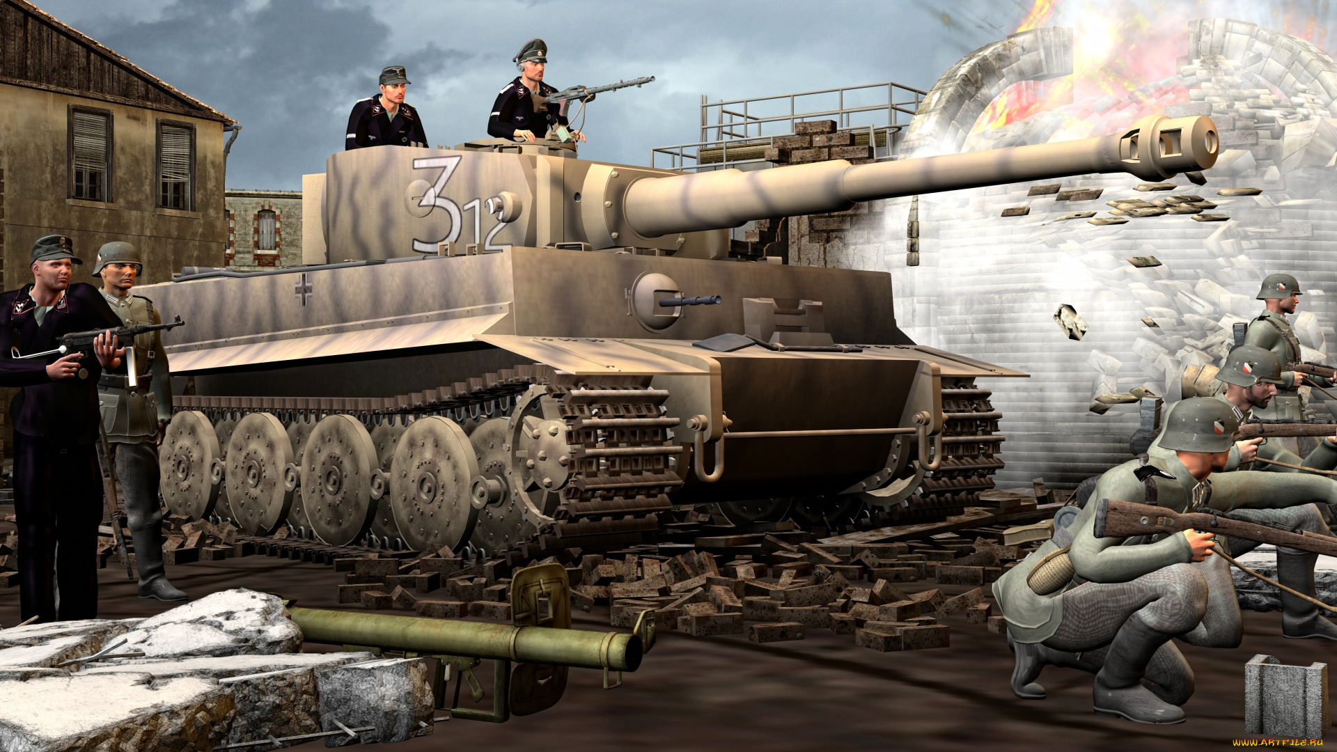 3д, графика, армия, , military, солдаты, танк