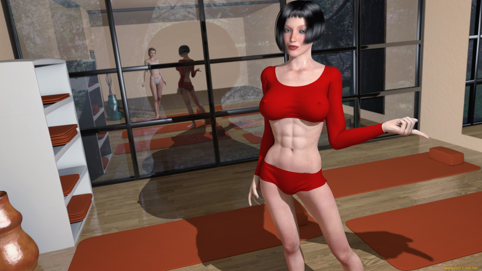 3д, графика, люди, , people, интерьер, фон, взгляд, девушка