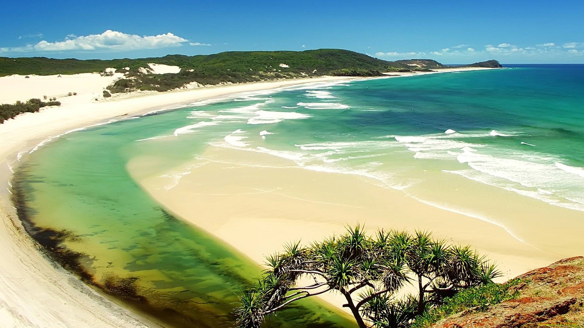 природа, побережье, берег, море, пляж, песок, холмы