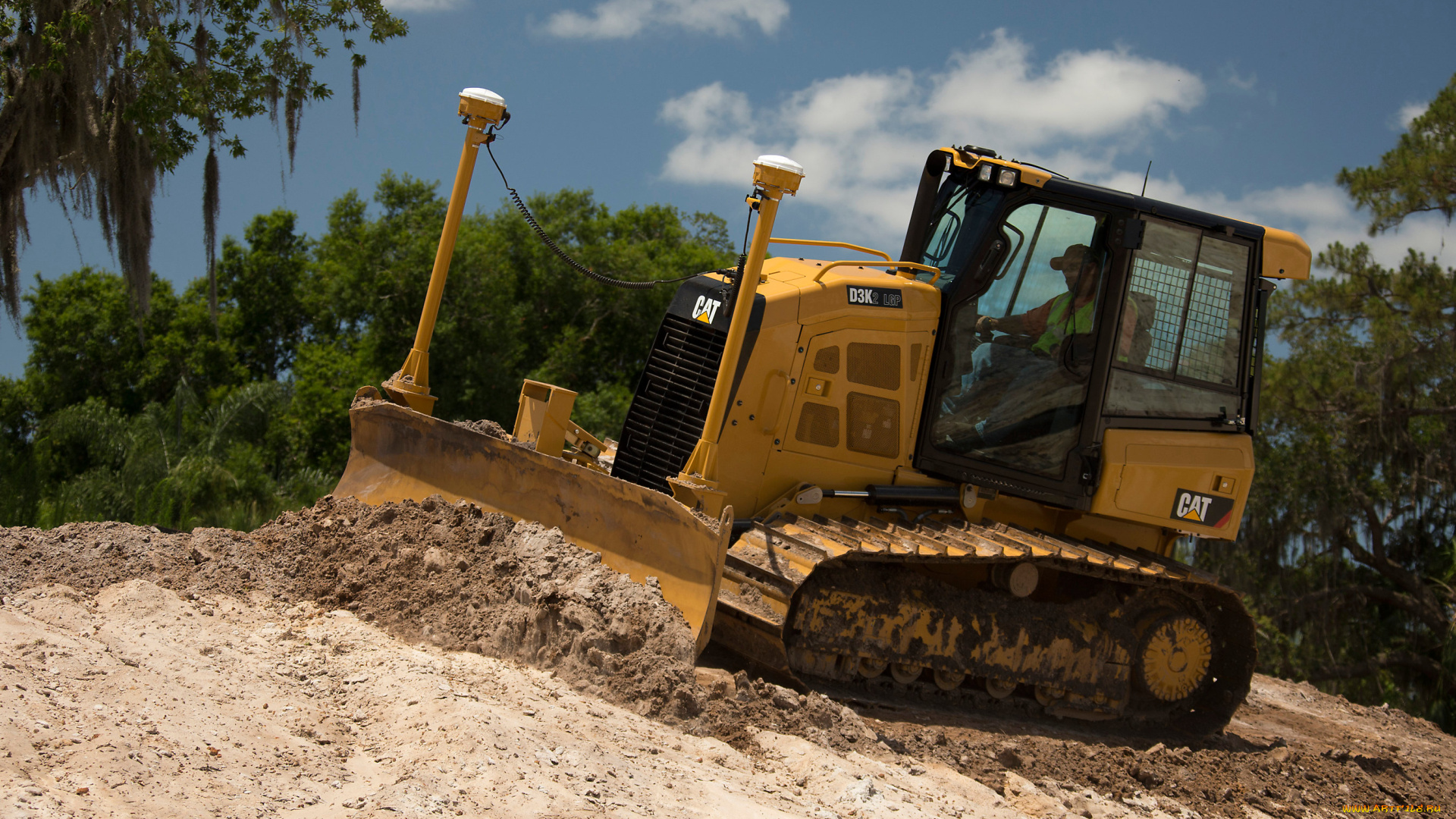 техника, бульдозеры, на, гусенецах, caterpillar