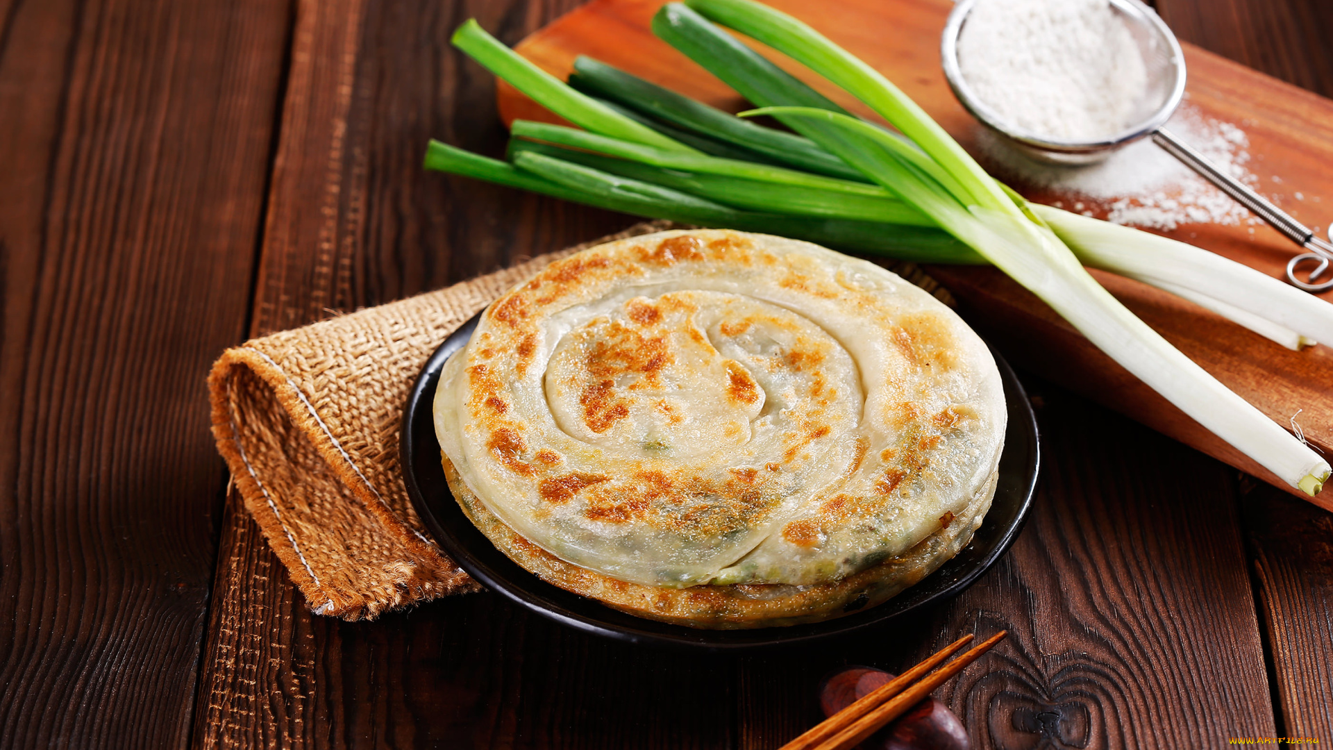 еда, пироги, палочки, мука, лук, лепешка