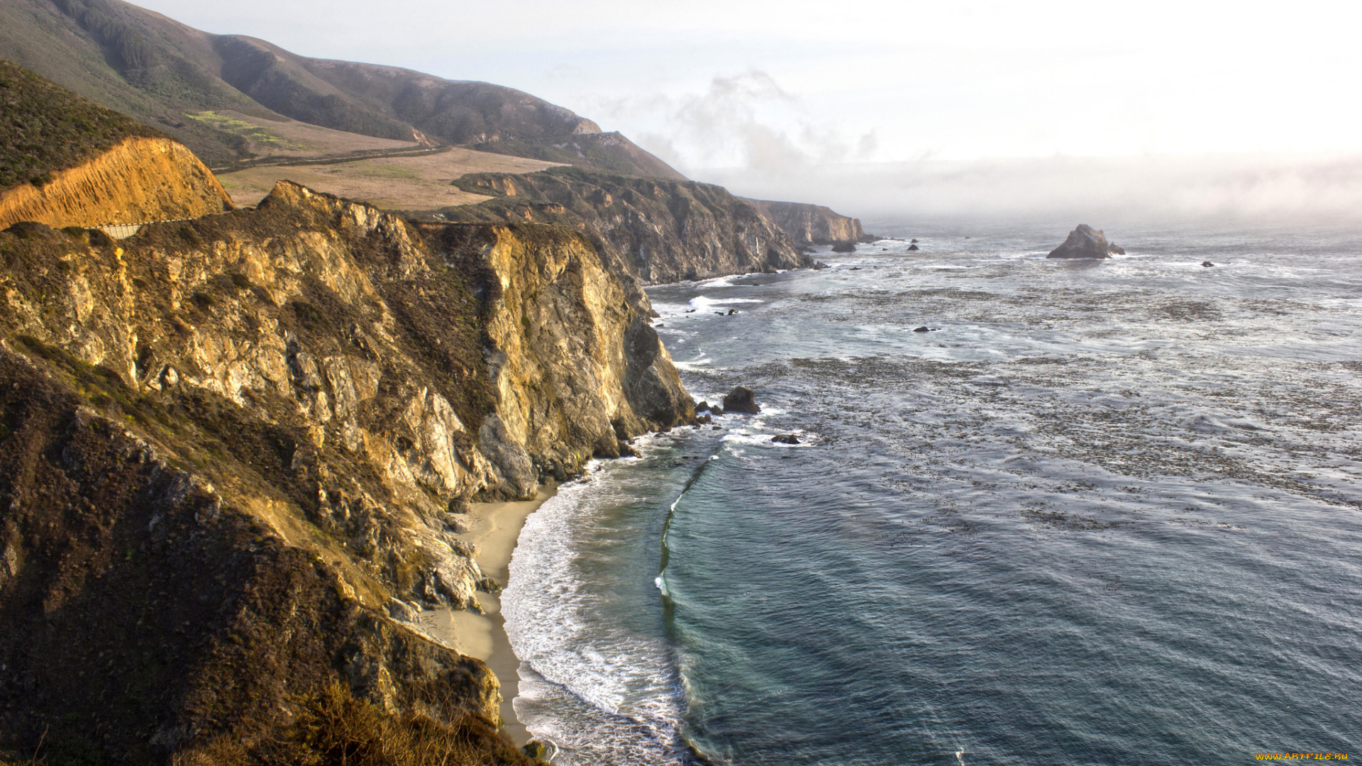 природа, побережье, простор