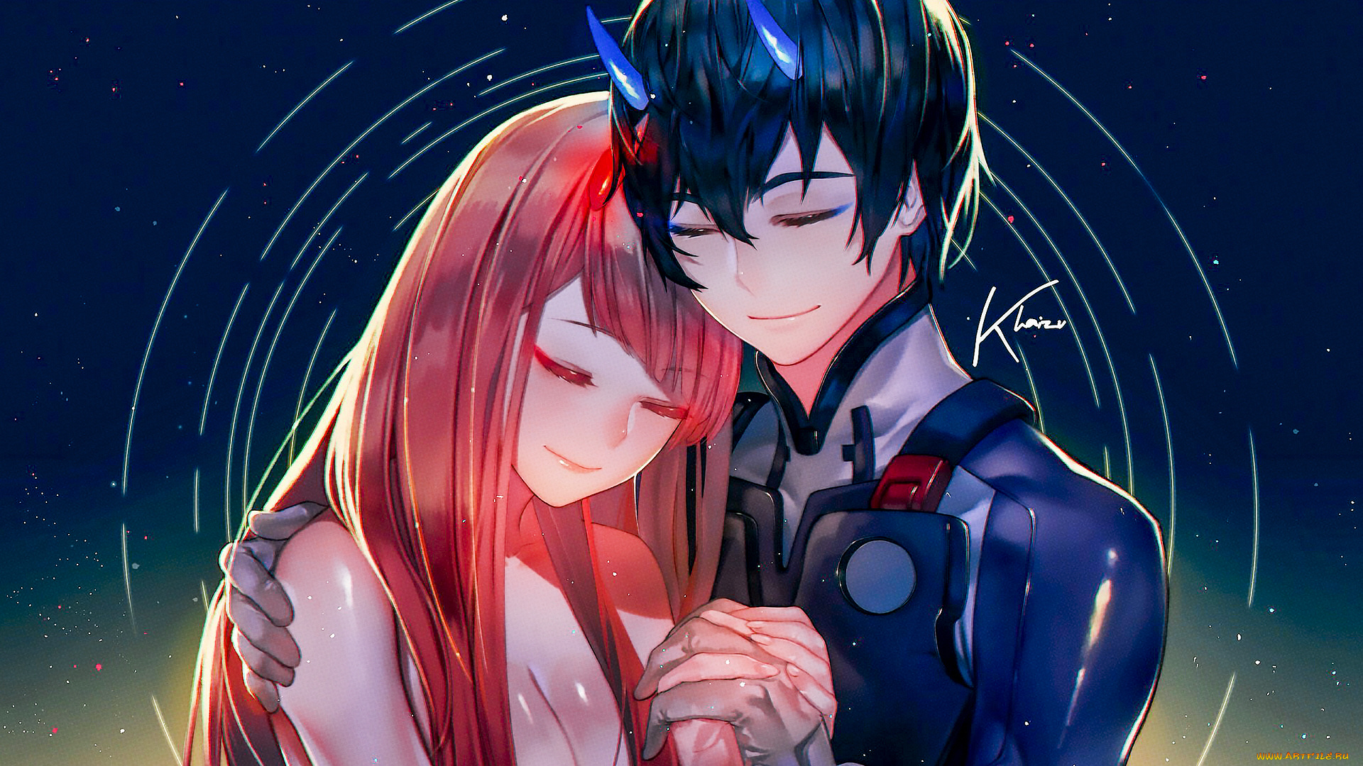 аниме, darling, in, the, frankxx, пара, любовь