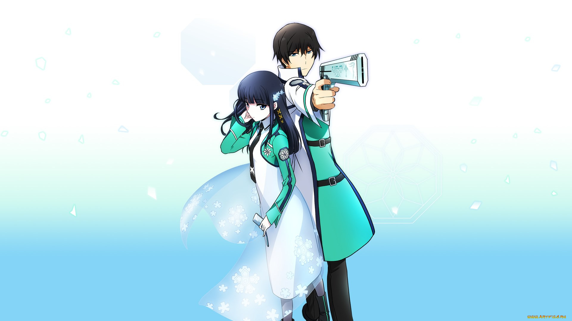 аниме, mahouka, koukou, no, rettousei, двое