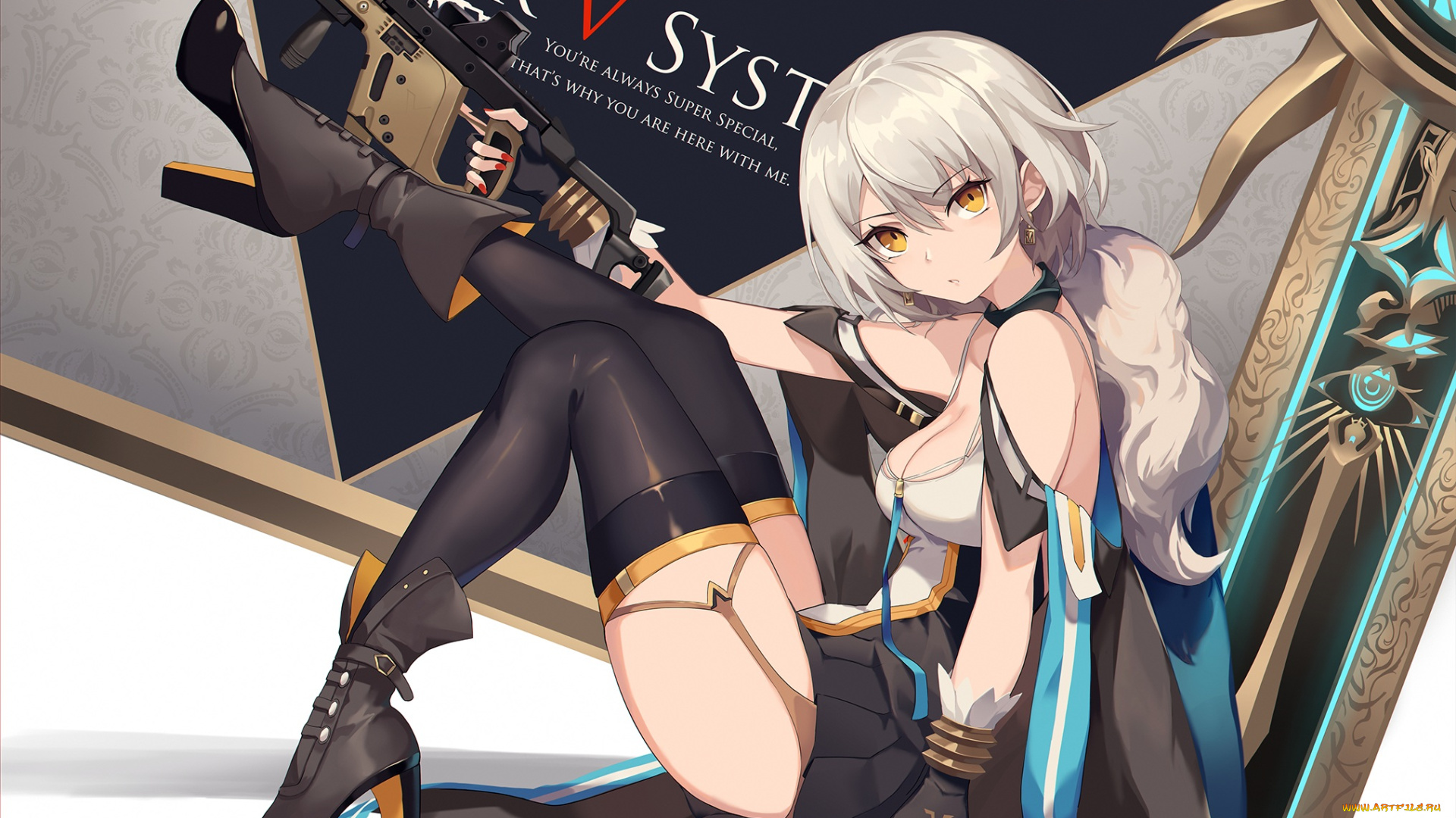 аниме, оружие, , техника, , технологии, девушка