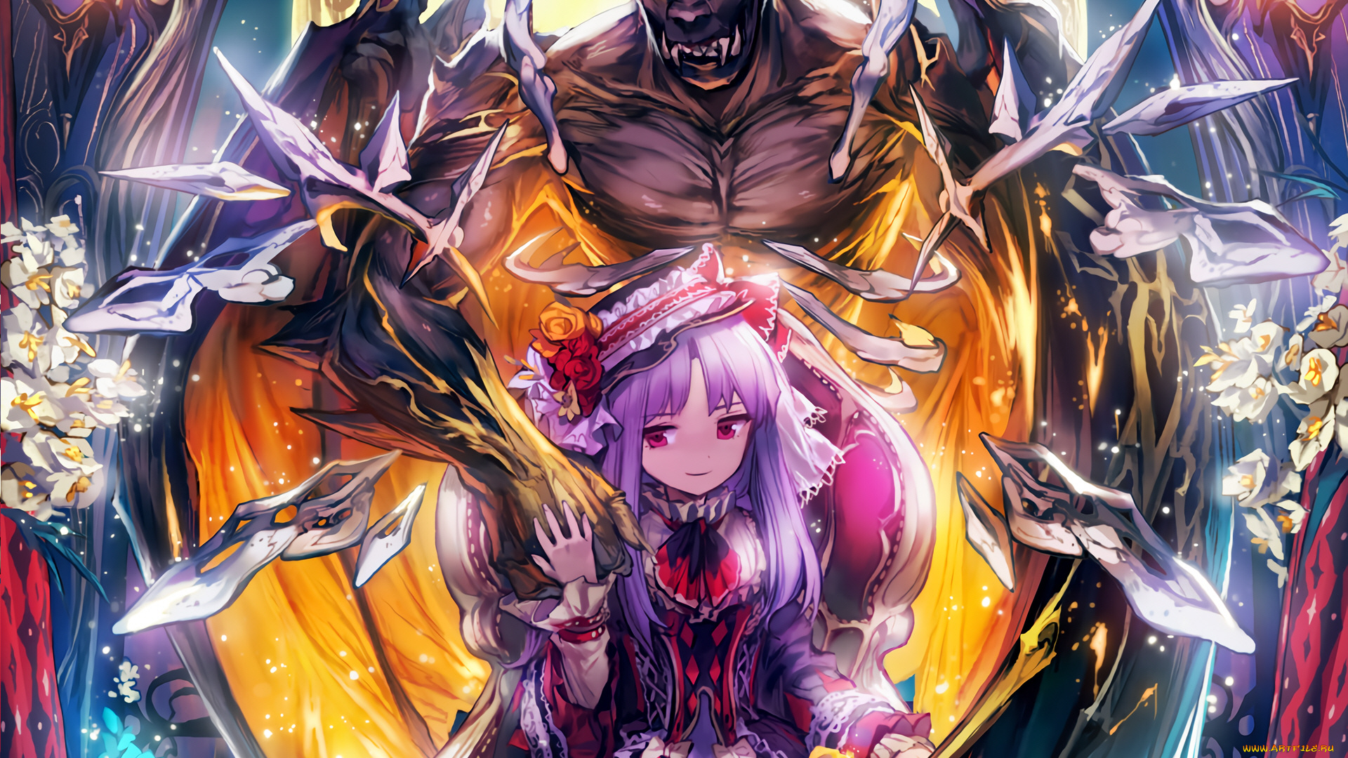 аниме, shingeki, no, bahamut, монстр, девочка