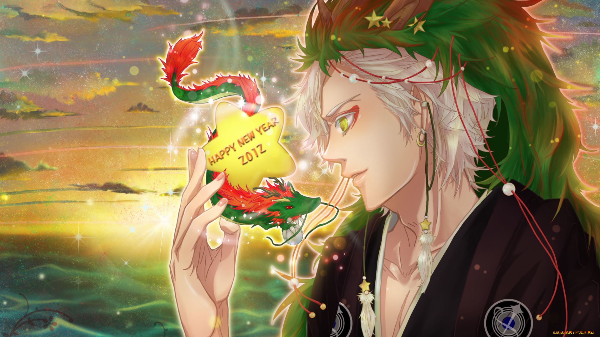 аниме, starry&, 9734, sky, звёздное, небо