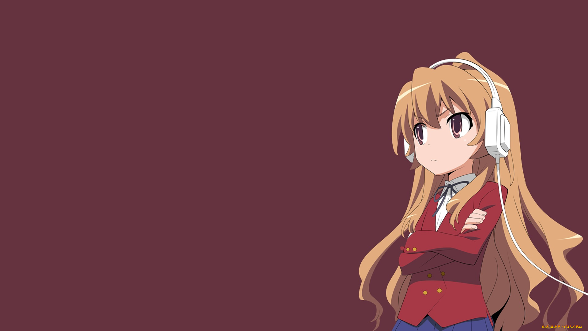 аниме, toradora, фон, взгляд, девушка