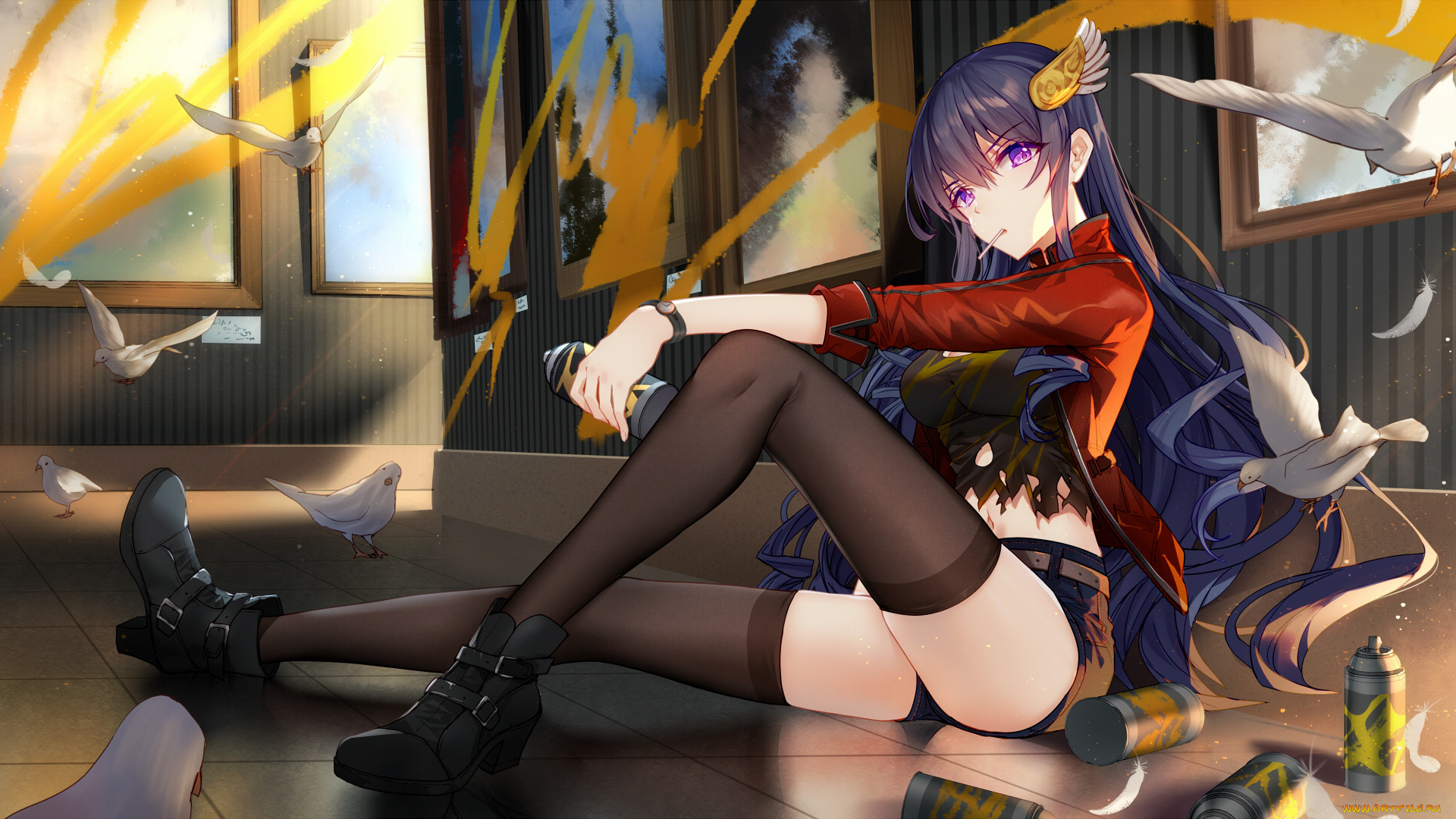 аниме, животные, , существа, девушка