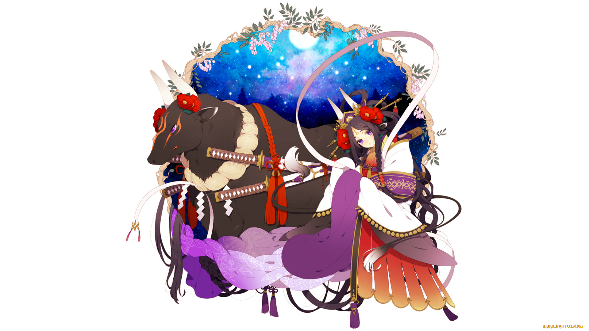 аниме, животные, , существа, девушка