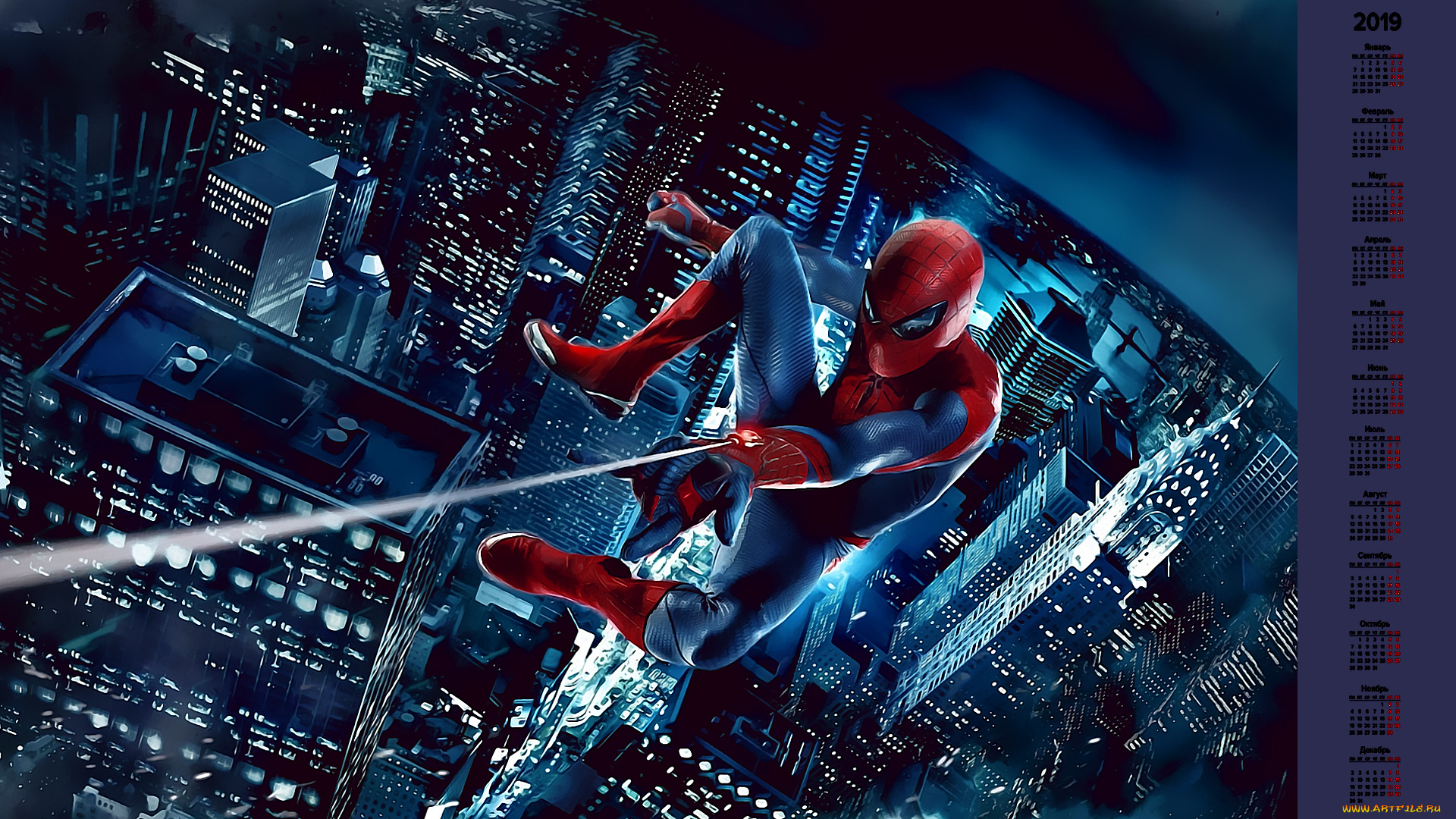 календари, кино, , мультфильмы, здание, небоскреб, город, человек-паук