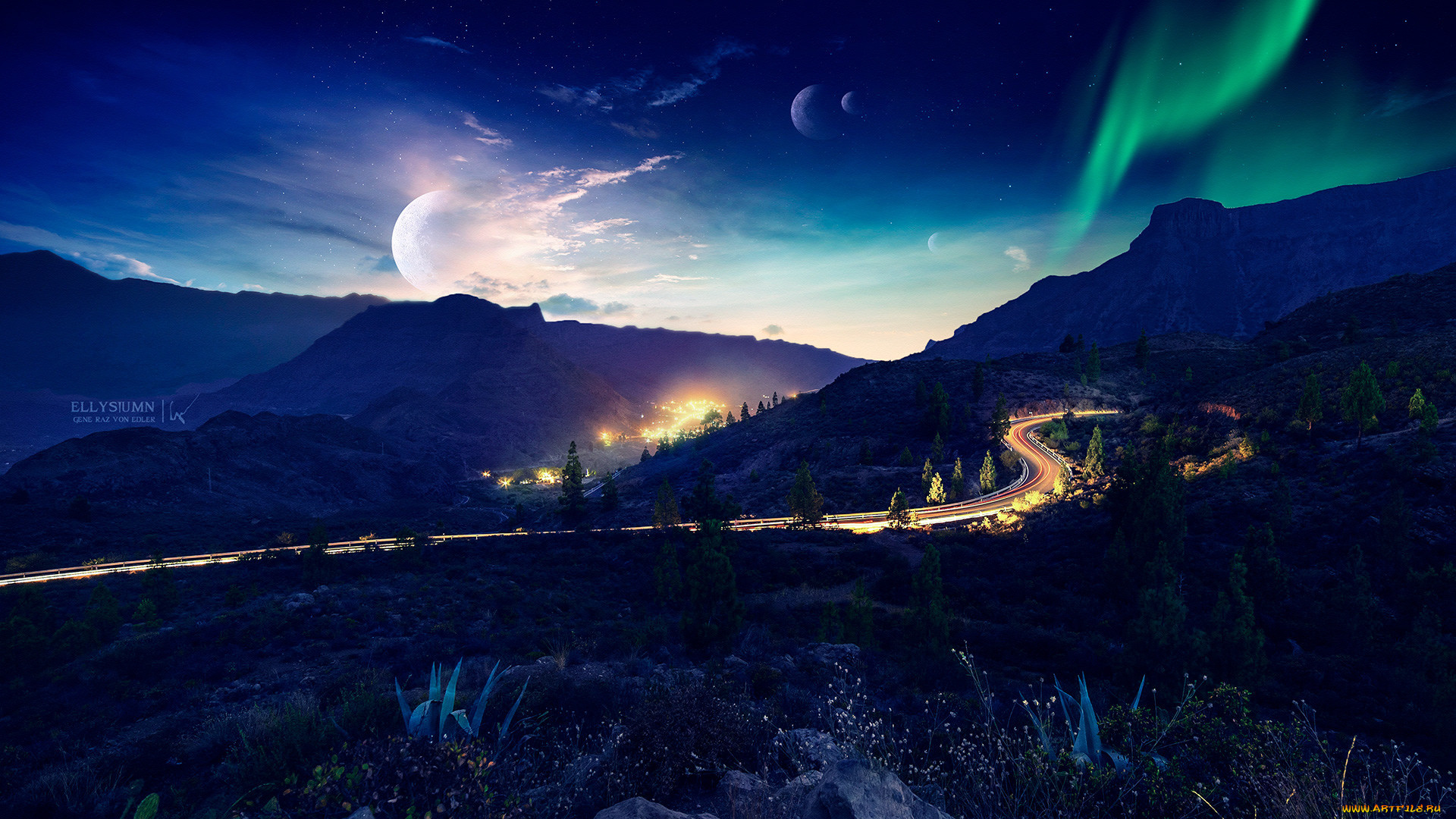 разное, компьютерный, дизайн, ландшафт