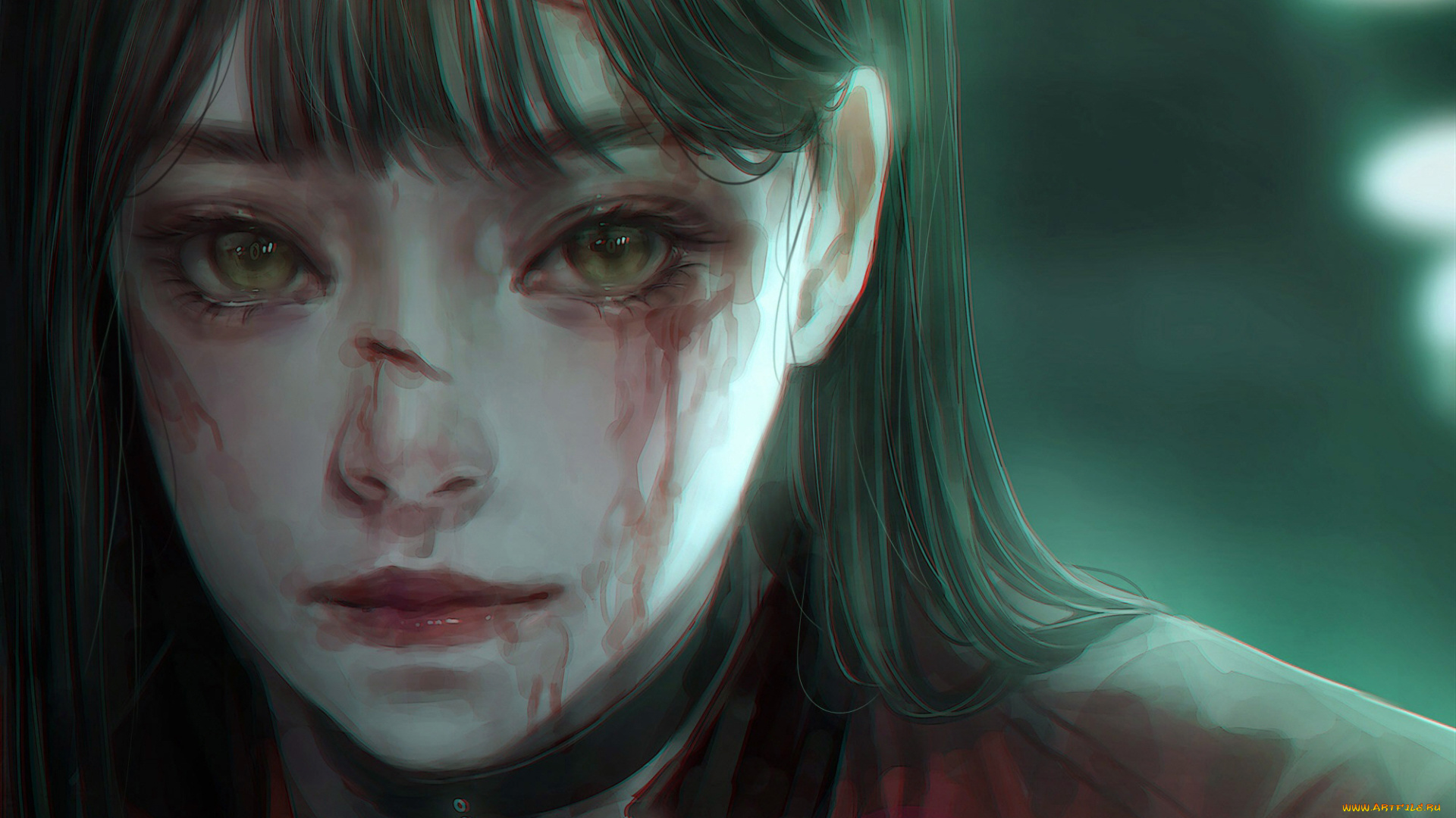 рисованное, люди, девушка