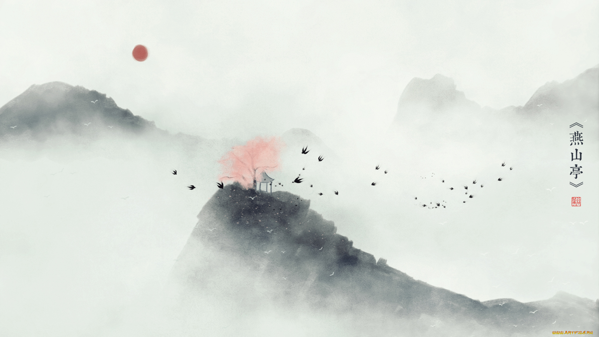 рисованное, живопись, птицы