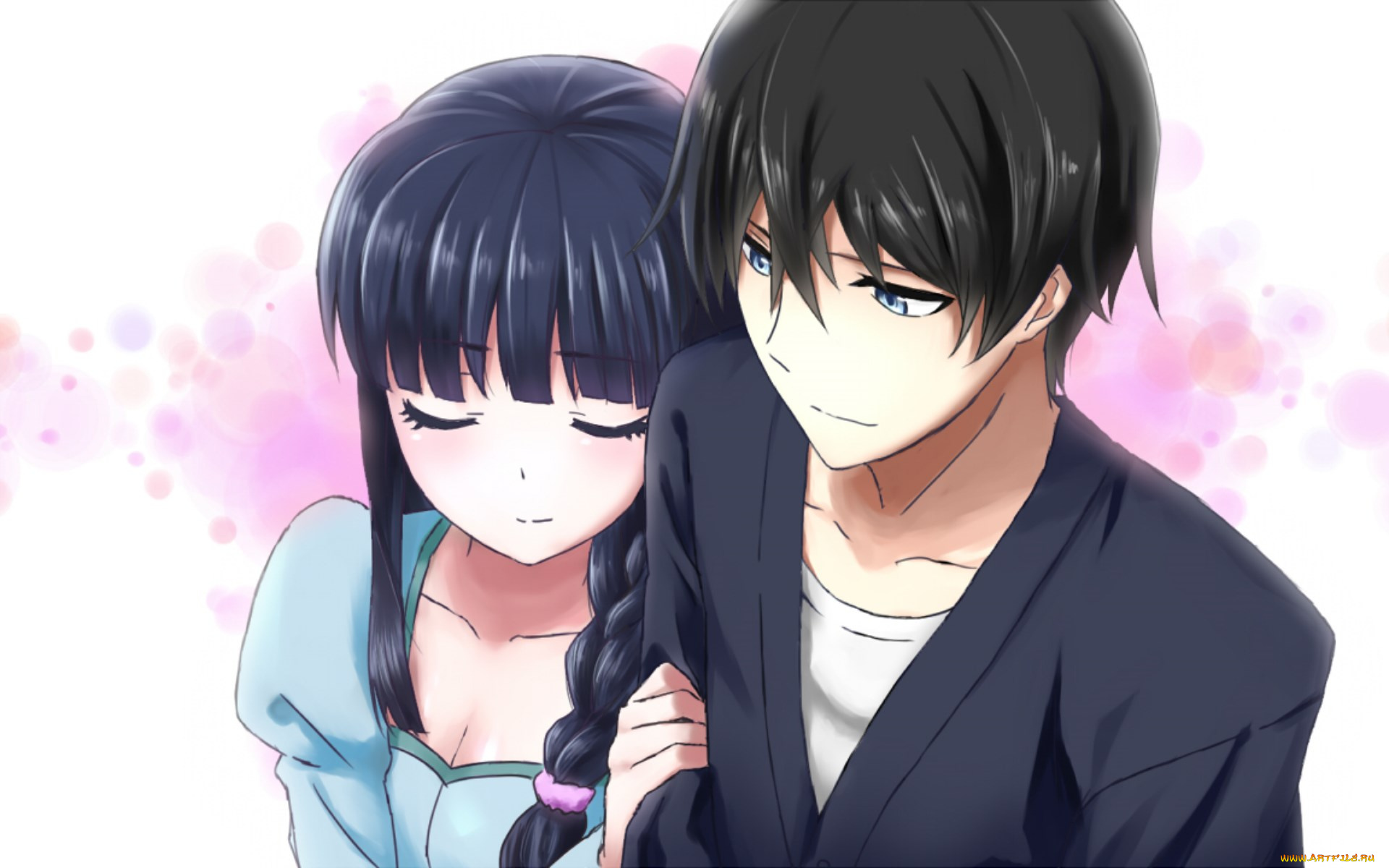 аниме, mahouka, koukou, no, rettousei, двое