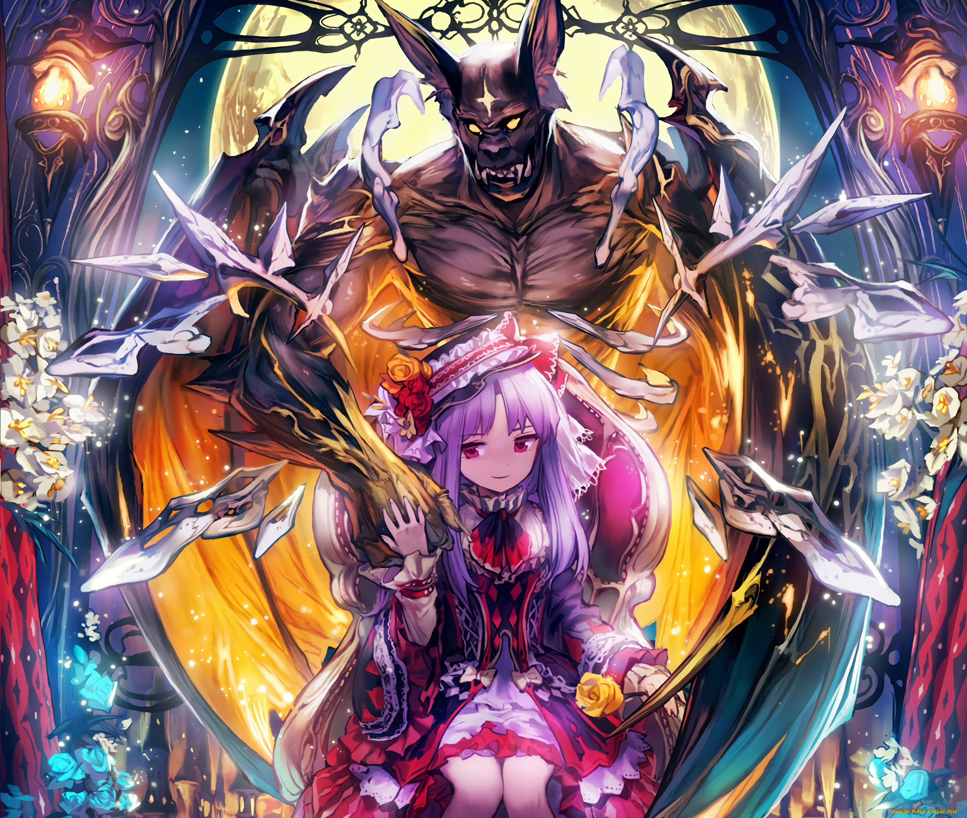 аниме, shingeki, no, bahamut, монстр, девочка